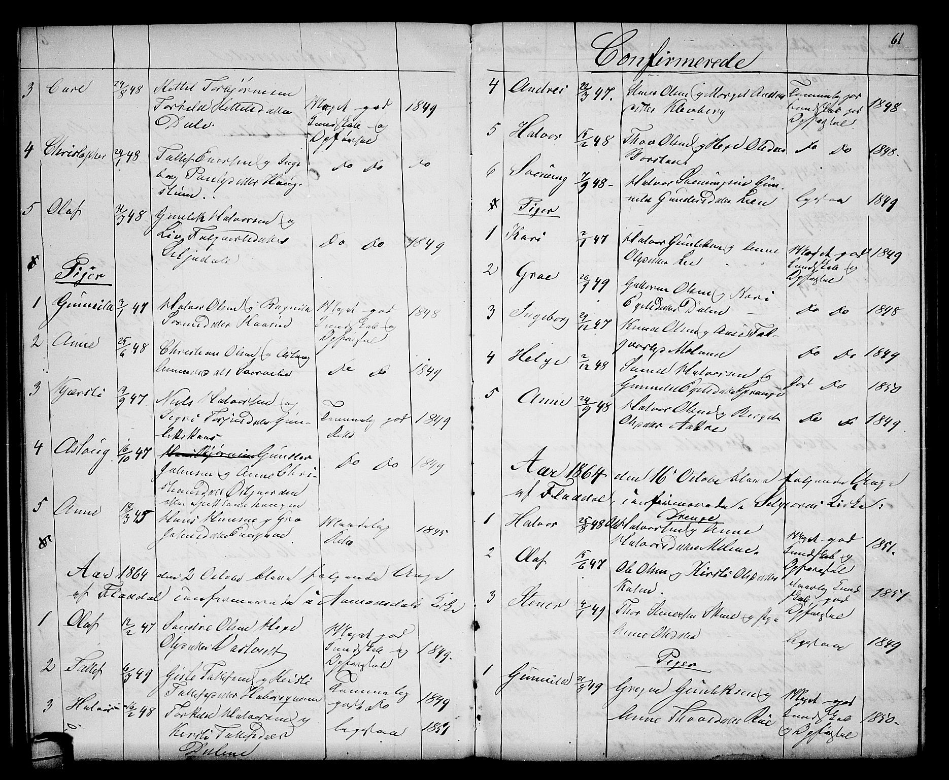Seljord kirkebøker, SAKO/A-20/G/Gb/L0003: Parish register (copy) no. II 3, 1863-1884, p. 61