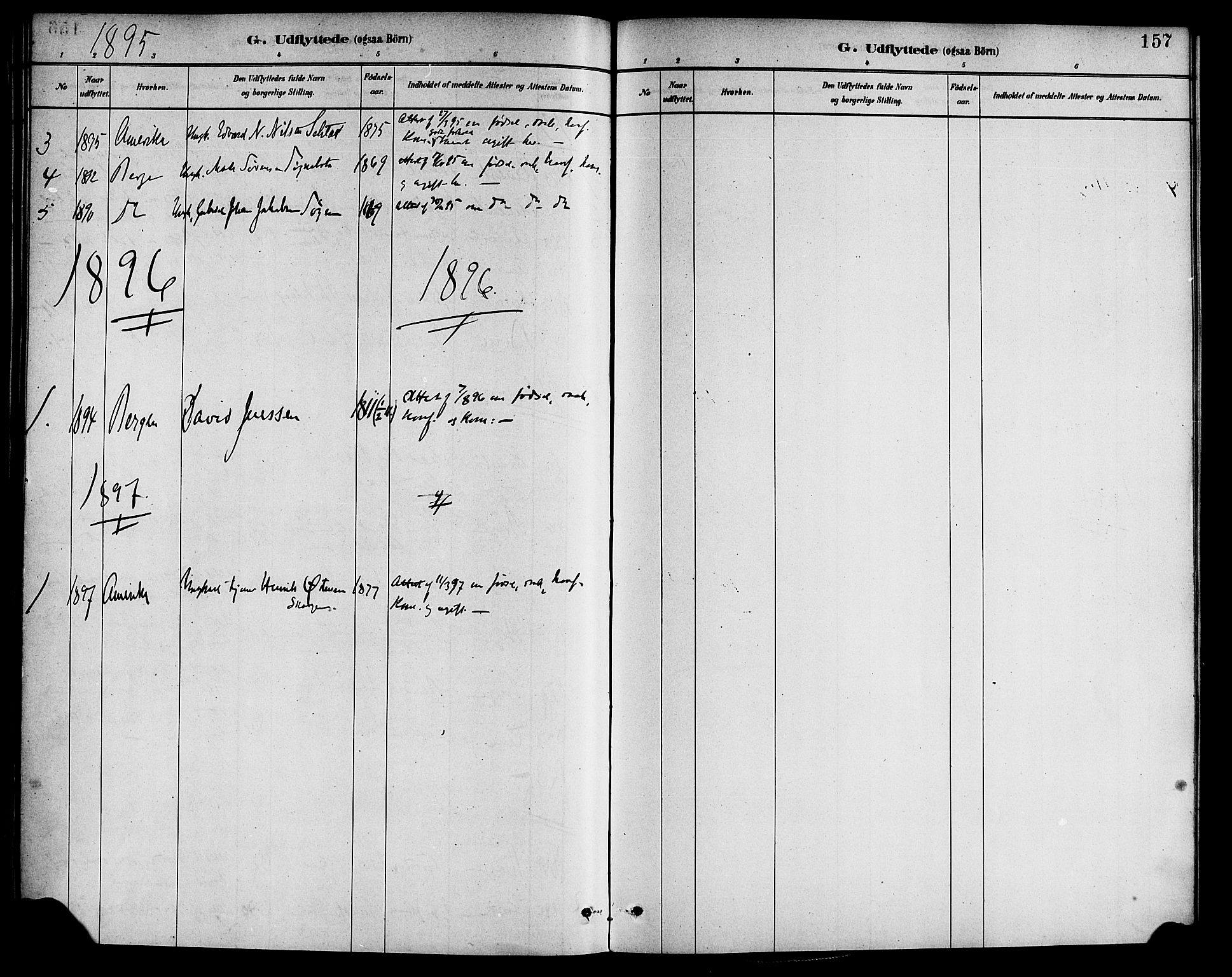 Gaular sokneprestembete, SAB/A-80001/H/Haa: Parish register (official) no. B 1, 1882-1897, p. 157