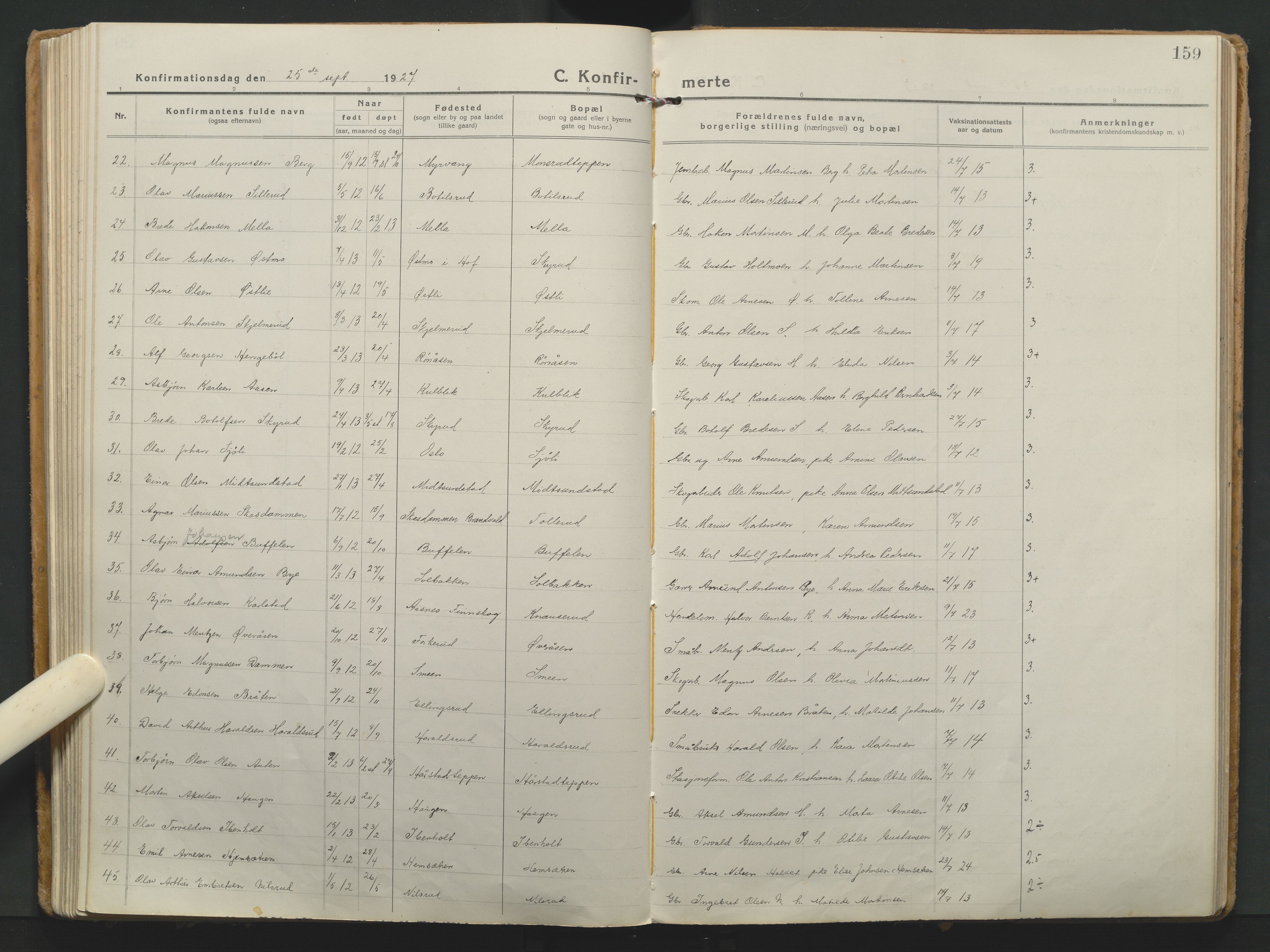 Grue prestekontor, AV/SAH-PREST-036/H/Ha/Haa/L0018: Parish register (official) no. 18, 1923-1940, p. 159