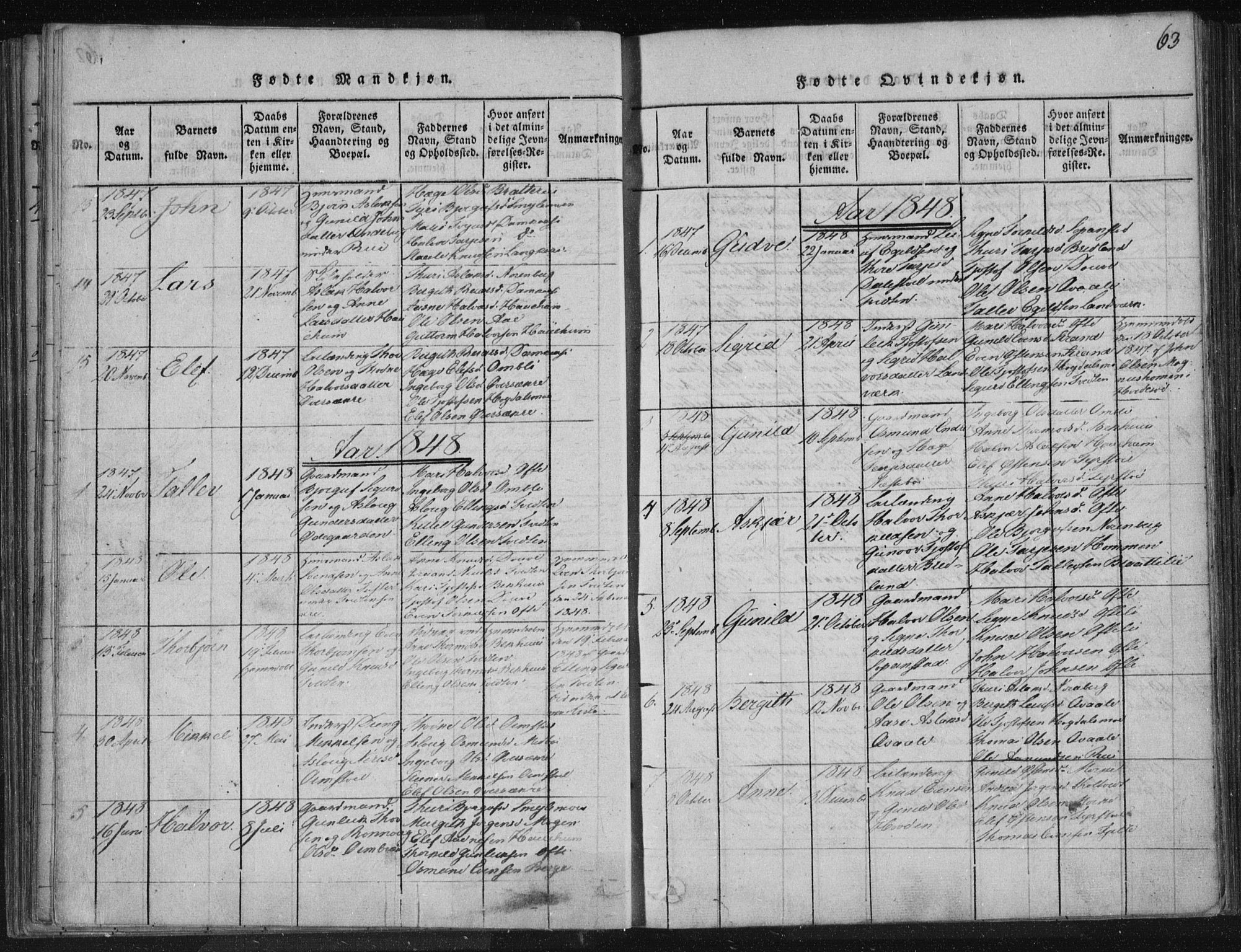 Lårdal kirkebøker, SAKO/A-284/F/Fc/L0001: Parish register (official) no. III 1, 1815-1860, p. 63