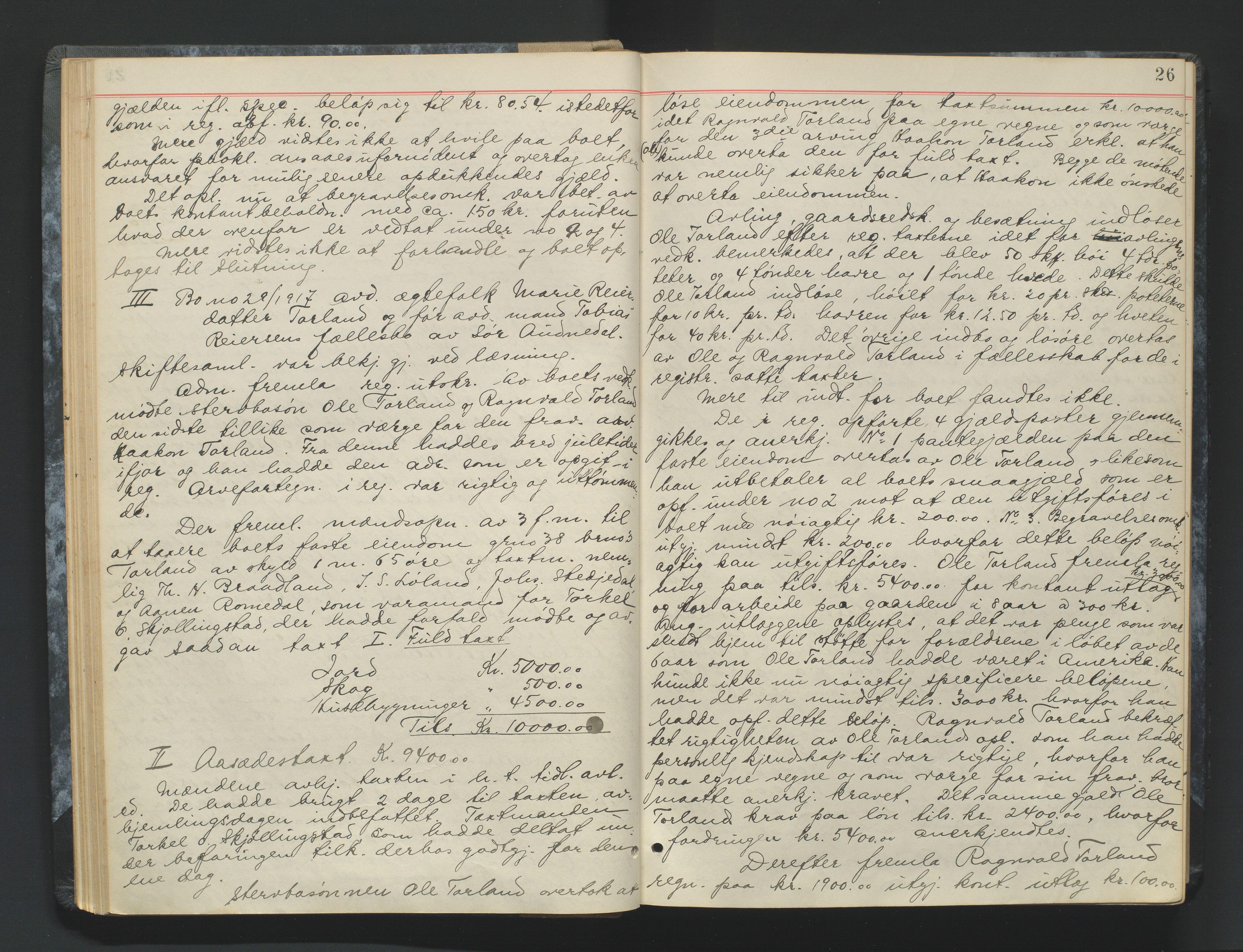 Mandal sorenskriveri, AV/SAK-1221-0005/001/H/Hc/L0083: Skifteforhandlingsprotokoll nr 15, 1917-1921, p. 26