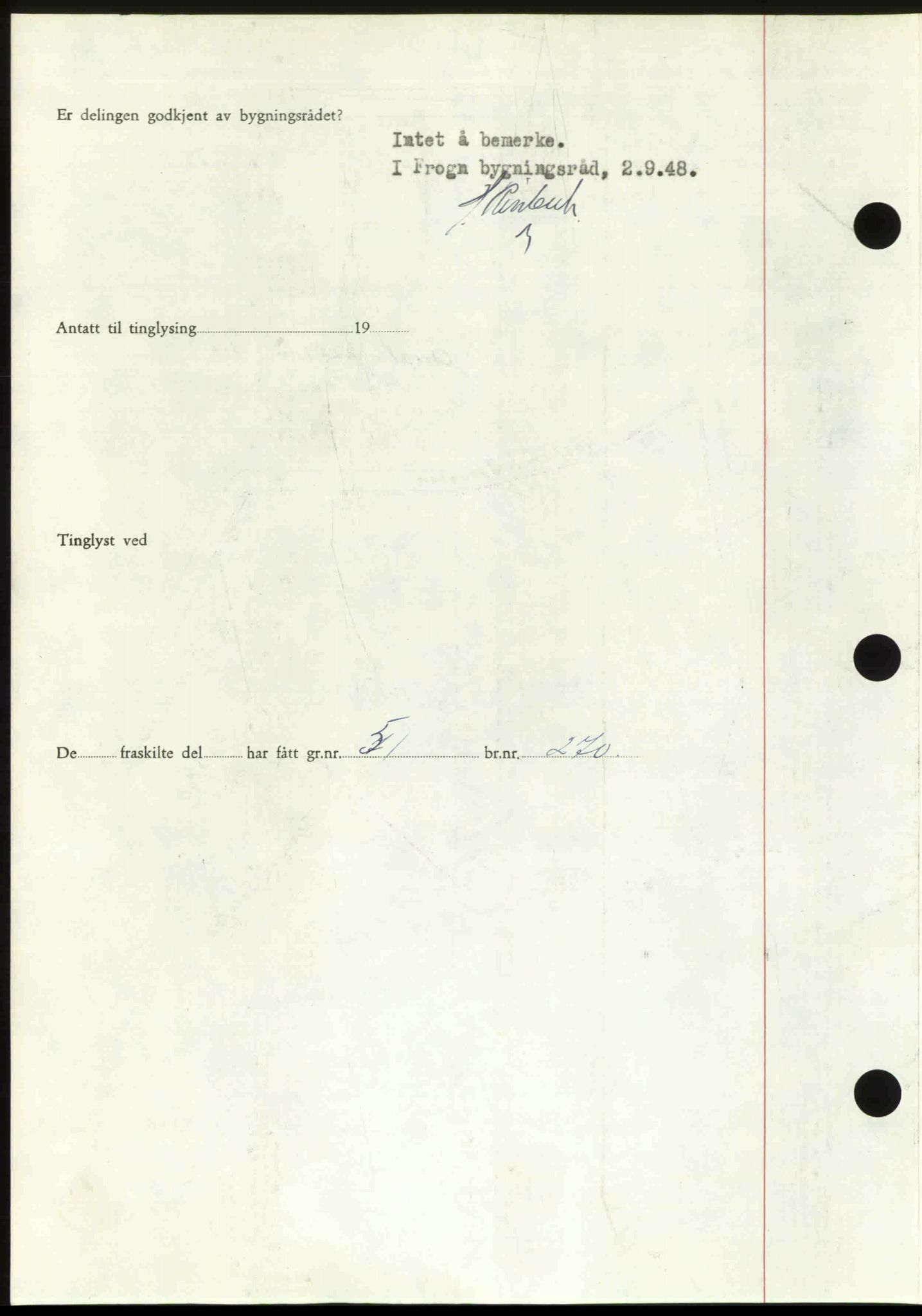 Follo sorenskriveri, SAO/A-10274/G/Ga/Gaa/L0085: Mortgage book no. I 85, 1948-1948, Diary no: : 3175/1948