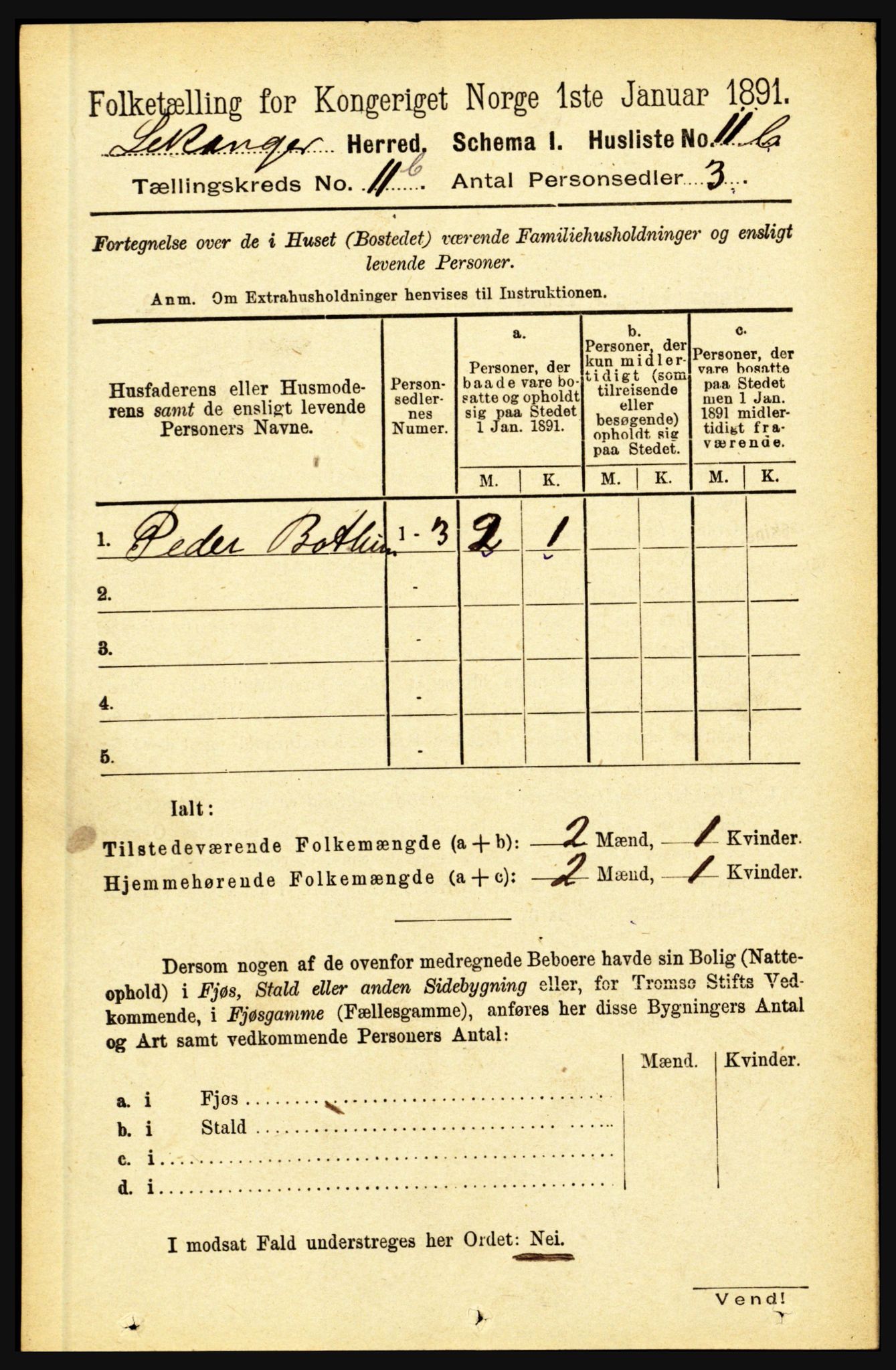 RA, 1891 census for 1419 Leikanger, 1891, p. 2155