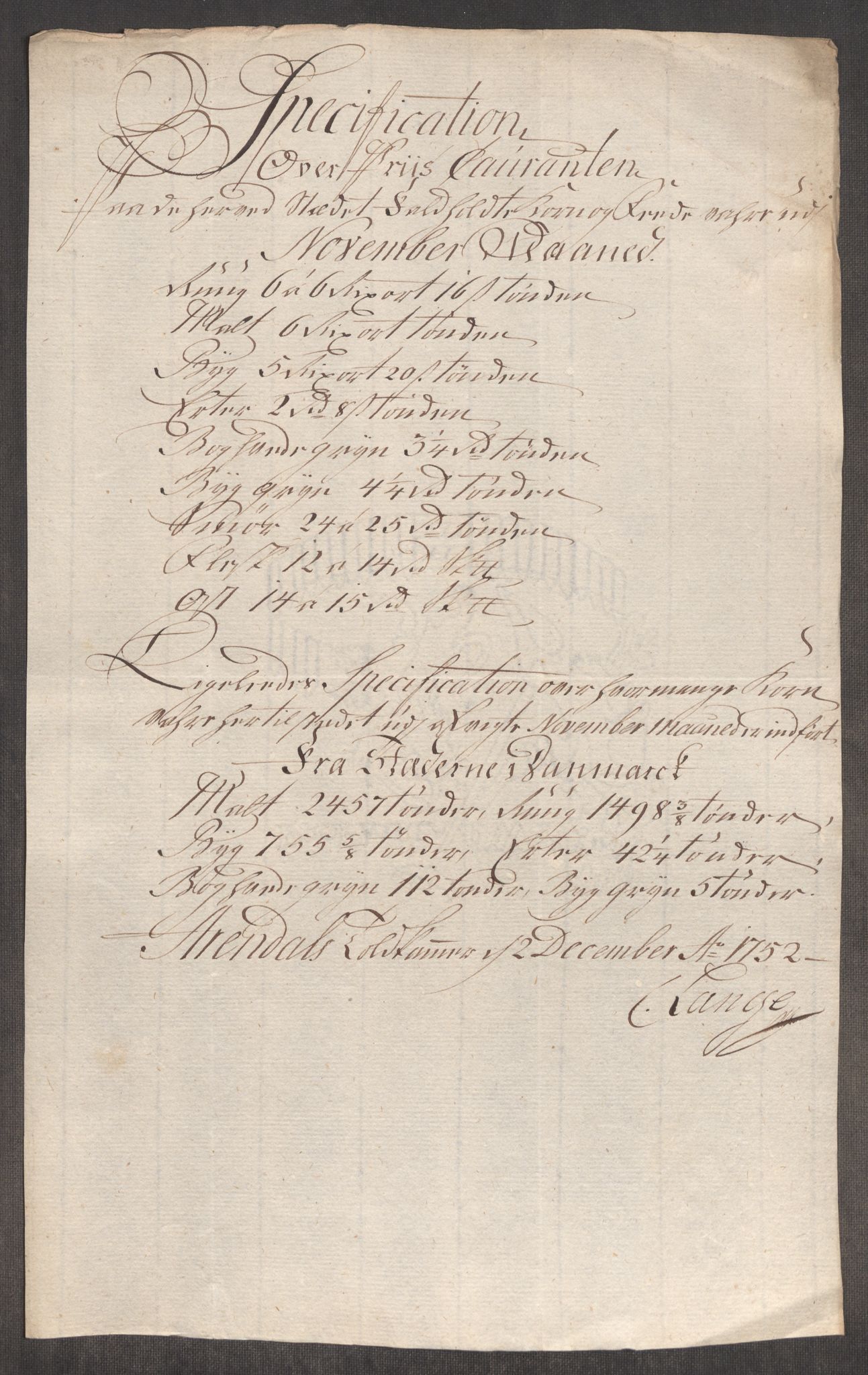 Rentekammeret inntil 1814, Realistisk ordnet avdeling, AV/RA-EA-4070/Oe/L0004: [Ø1]: Priskuranter, 1749-1752, p. 973