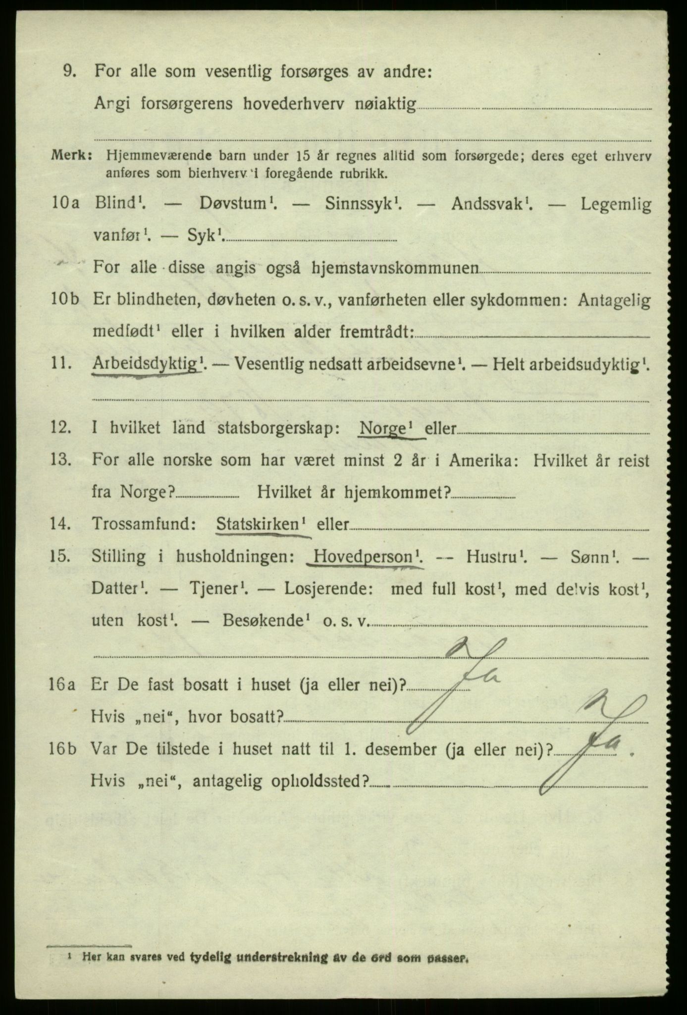 SAB, 1920 census for Haus, 1920, p. 2872