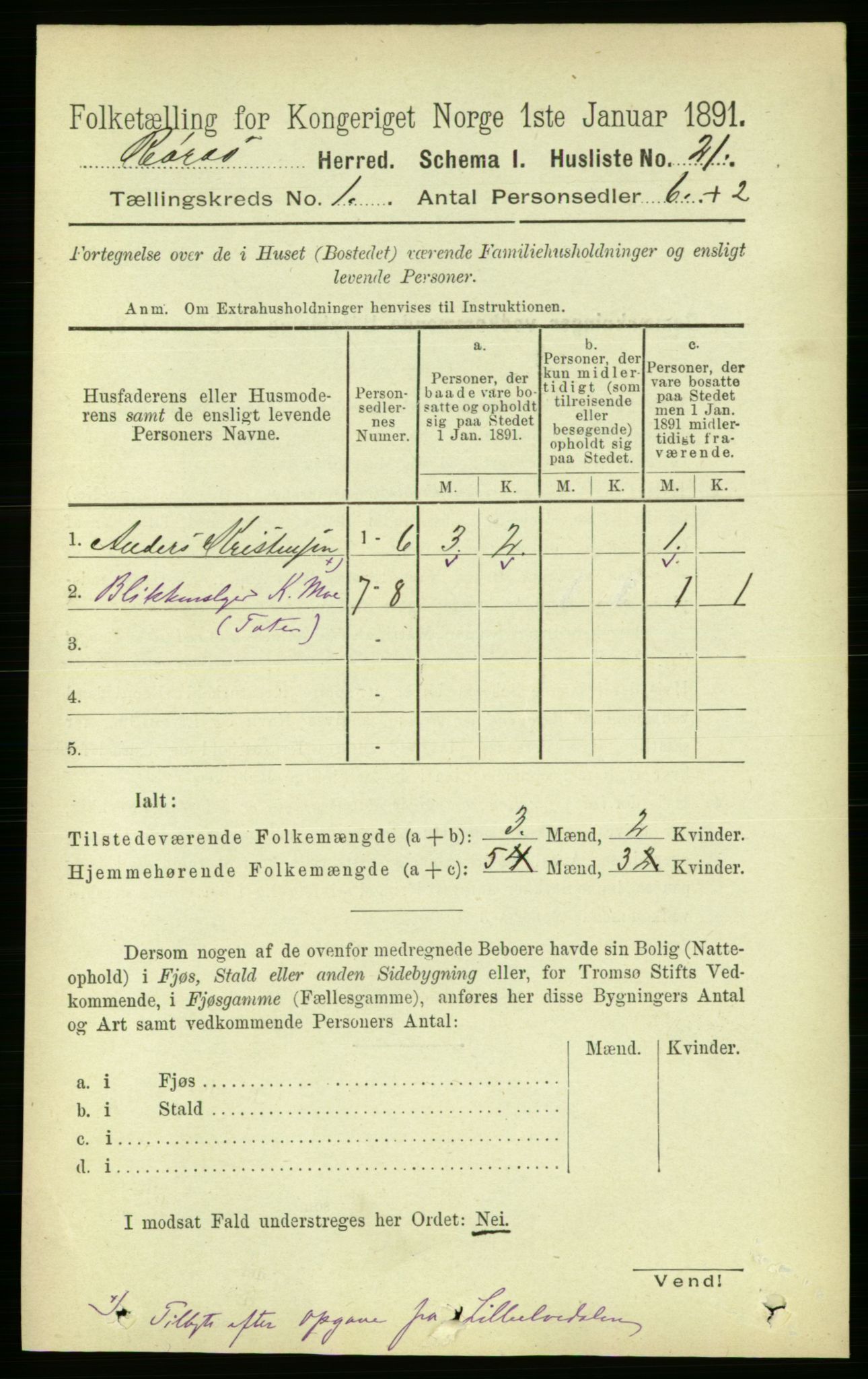 RA, 1891 census for 1640 Røros, 1891, p. 64