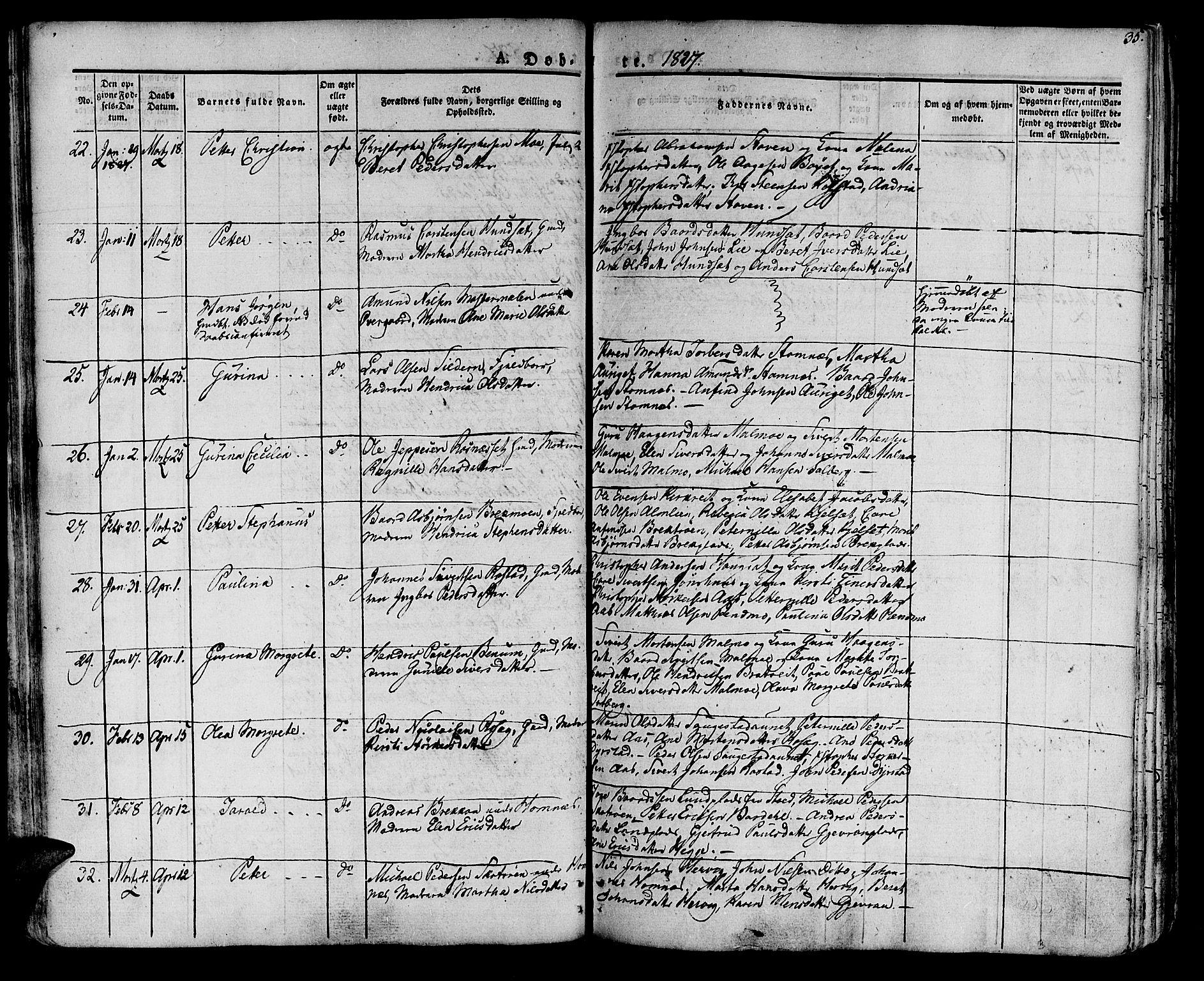 Ministerialprotokoller, klokkerbøker og fødselsregistre - Nord-Trøndelag, SAT/A-1458/741/L0390: Parish register (official) no. 741A04, 1822-1836, p. 35