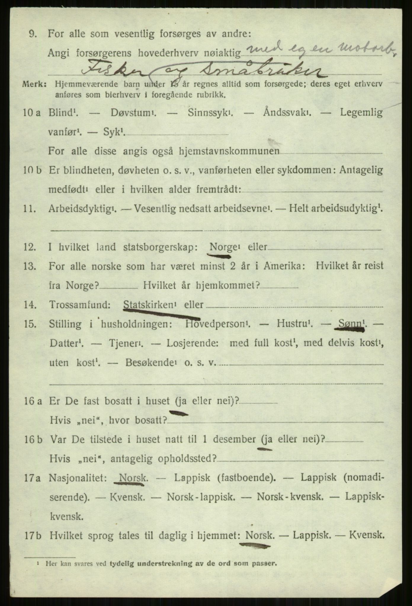 SATØ, 1920 census for Lyngen, 1920, p. 13002