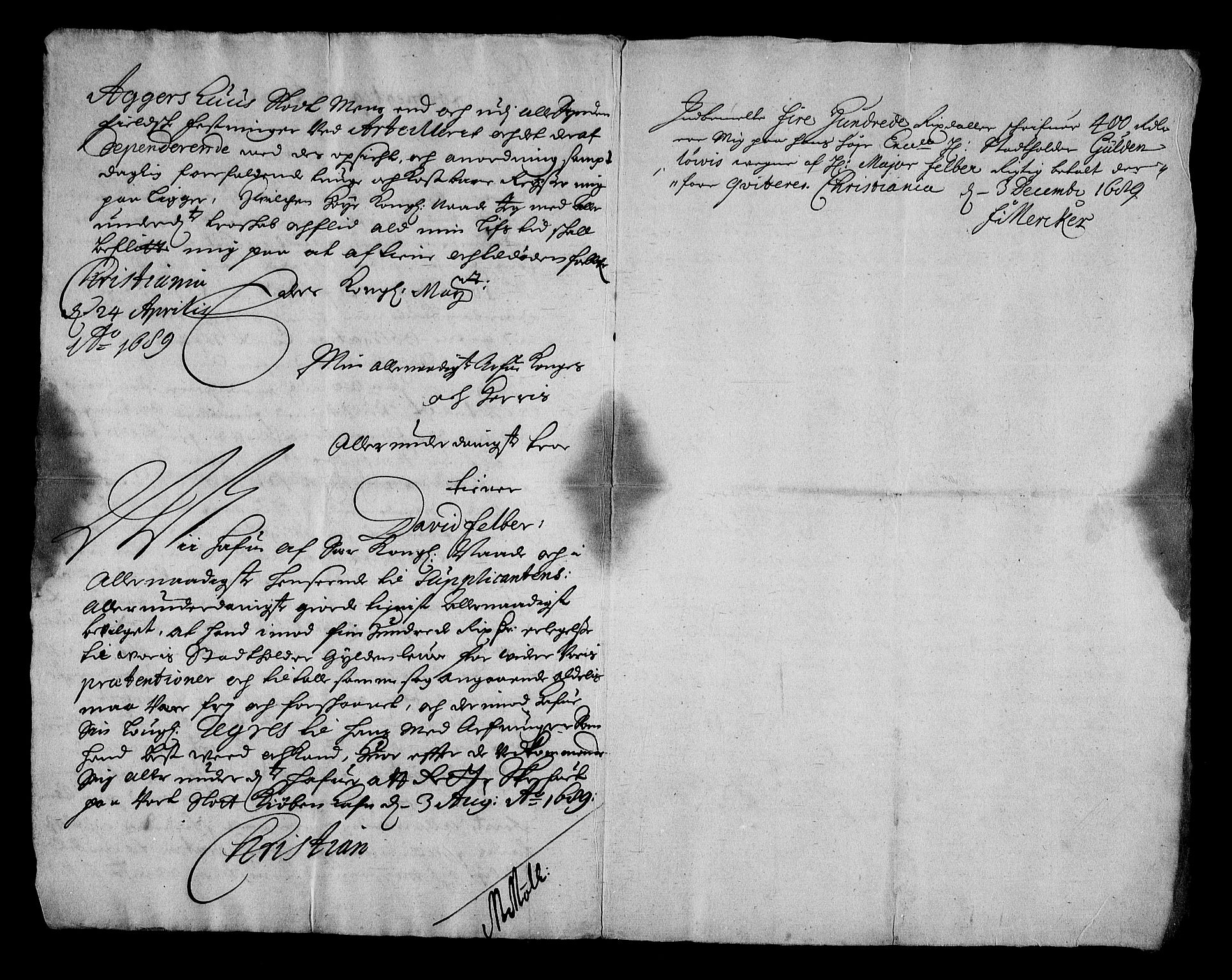 Stattholderembetet 1572-1771, RA/EA-2870/Af/L0003: Avskrifter av vedlegg til originale supplikker, nummerert i samsvar med supplikkbøkene, 1689-1691, p. 104