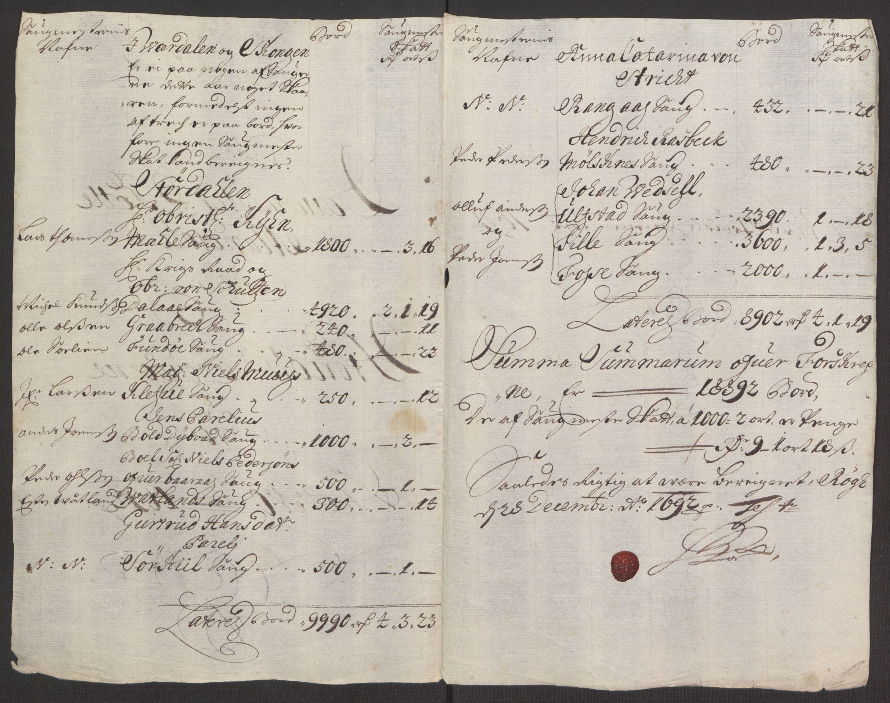 Rentekammeret inntil 1814, Reviderte regnskaper, Fogderegnskap, RA/EA-4092/R62/L4185: Fogderegnskap Stjørdal og Verdal, 1692, p. 85