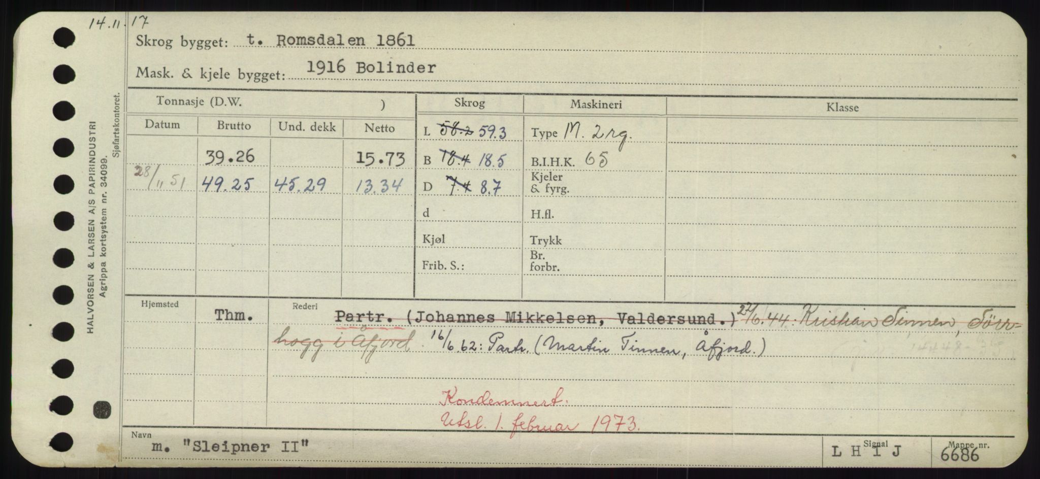 Sjøfartsdirektoratet med forløpere, Skipsmålingen, RA/S-1627/H/Hd/L0034: Fartøy, Sk-Slå, p. 397