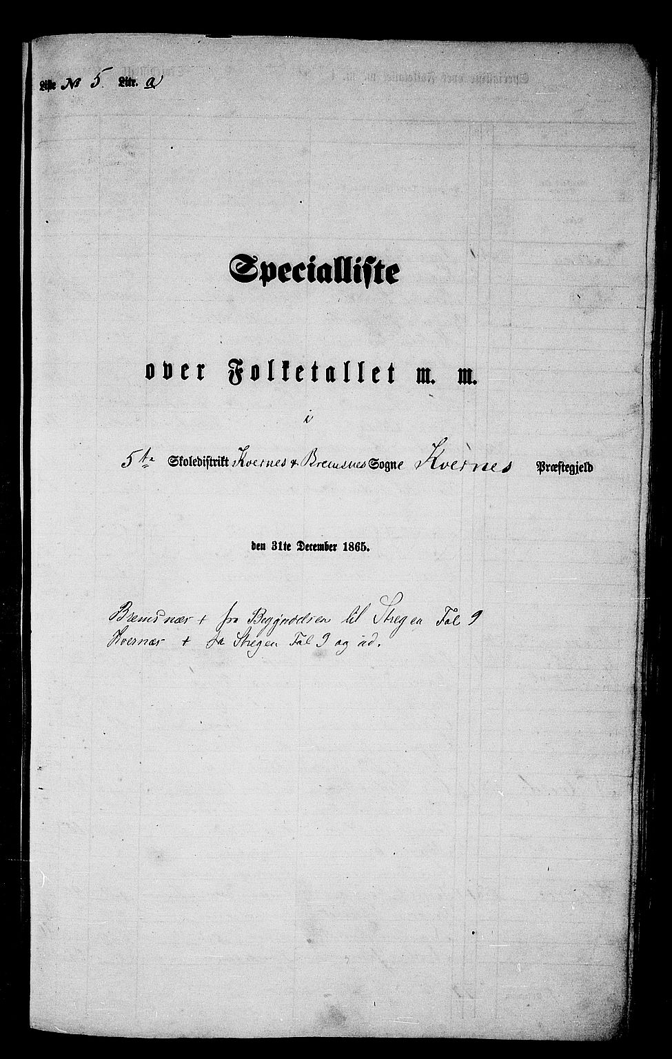 RA, 1865 census for Kvernes, 1865, p. 89
