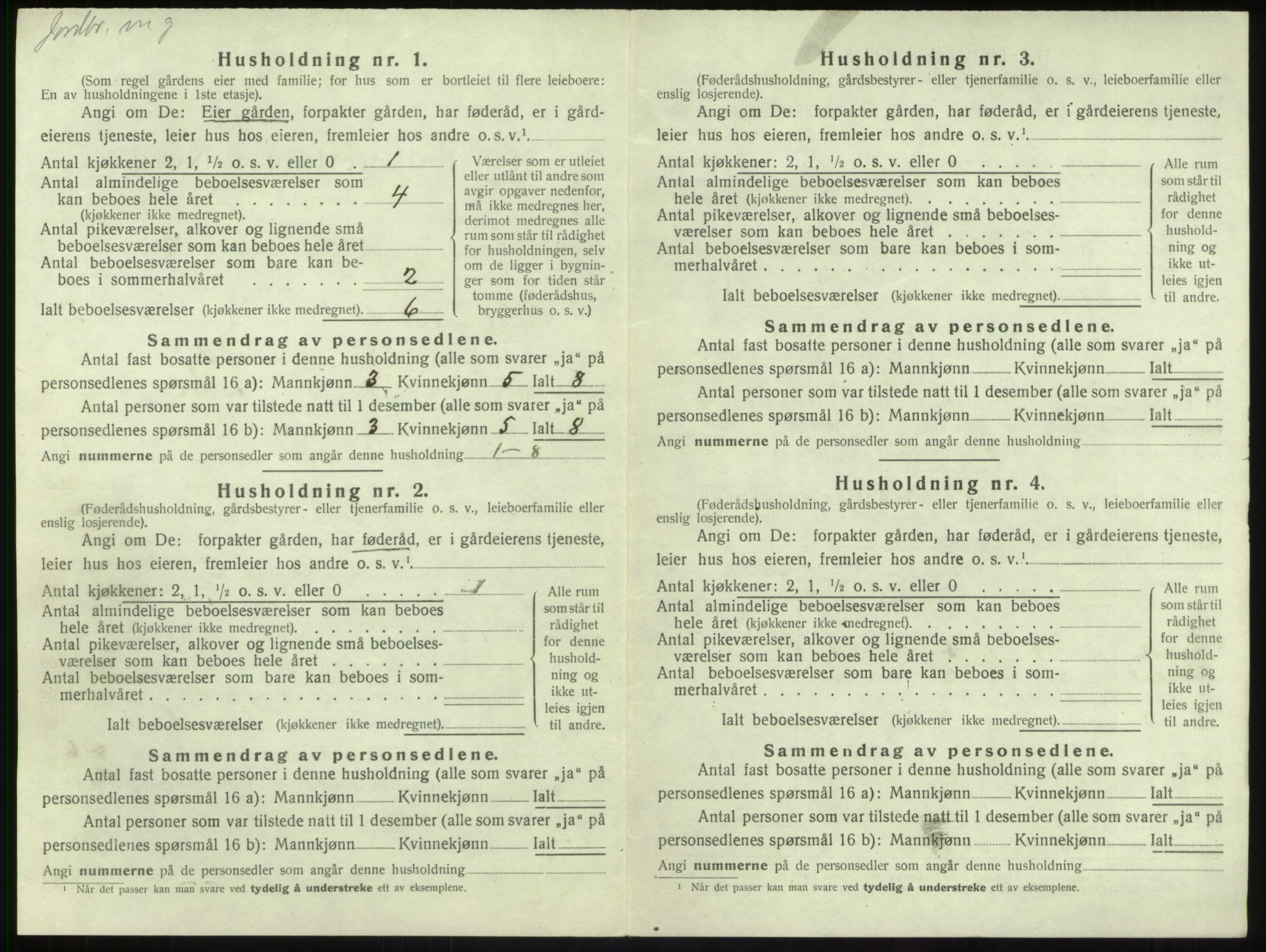 SAB, 1920 census for Balestrand, 1920, p. 344