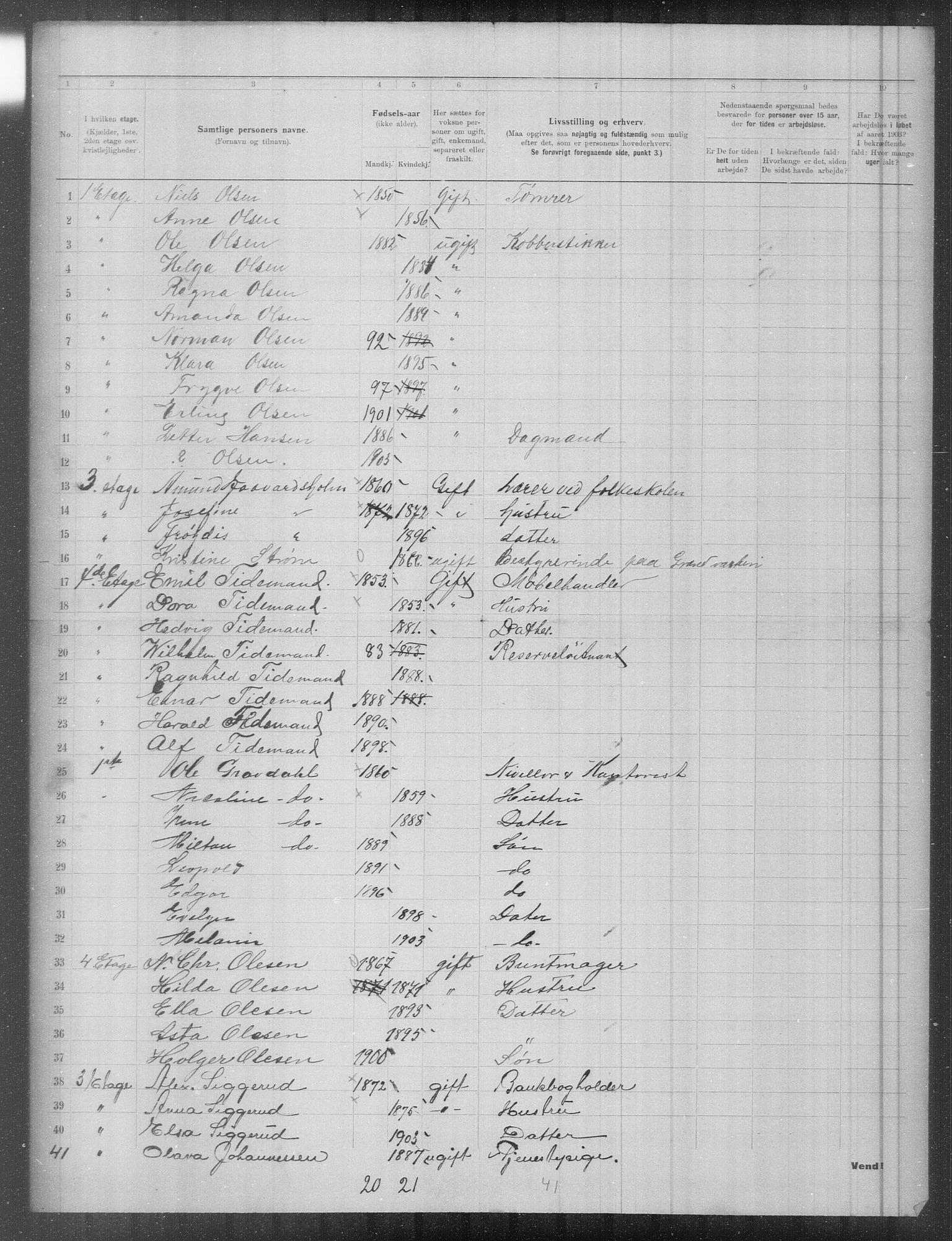 OBA, Municipal Census 1903 for Kristiania, 1903, p. 5211