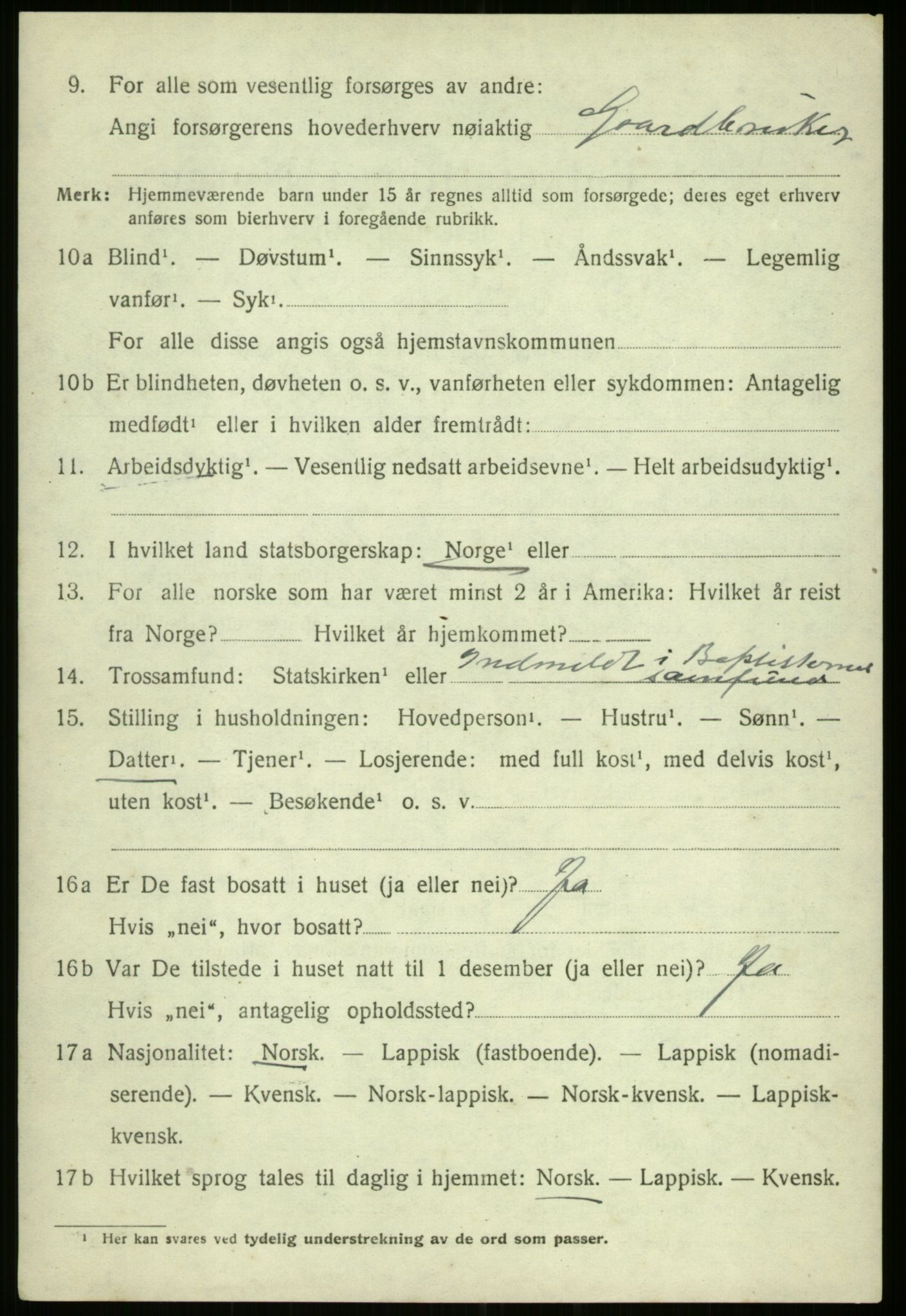 SATØ, 1920 census for Kvæfjord, 1920, p. 3470