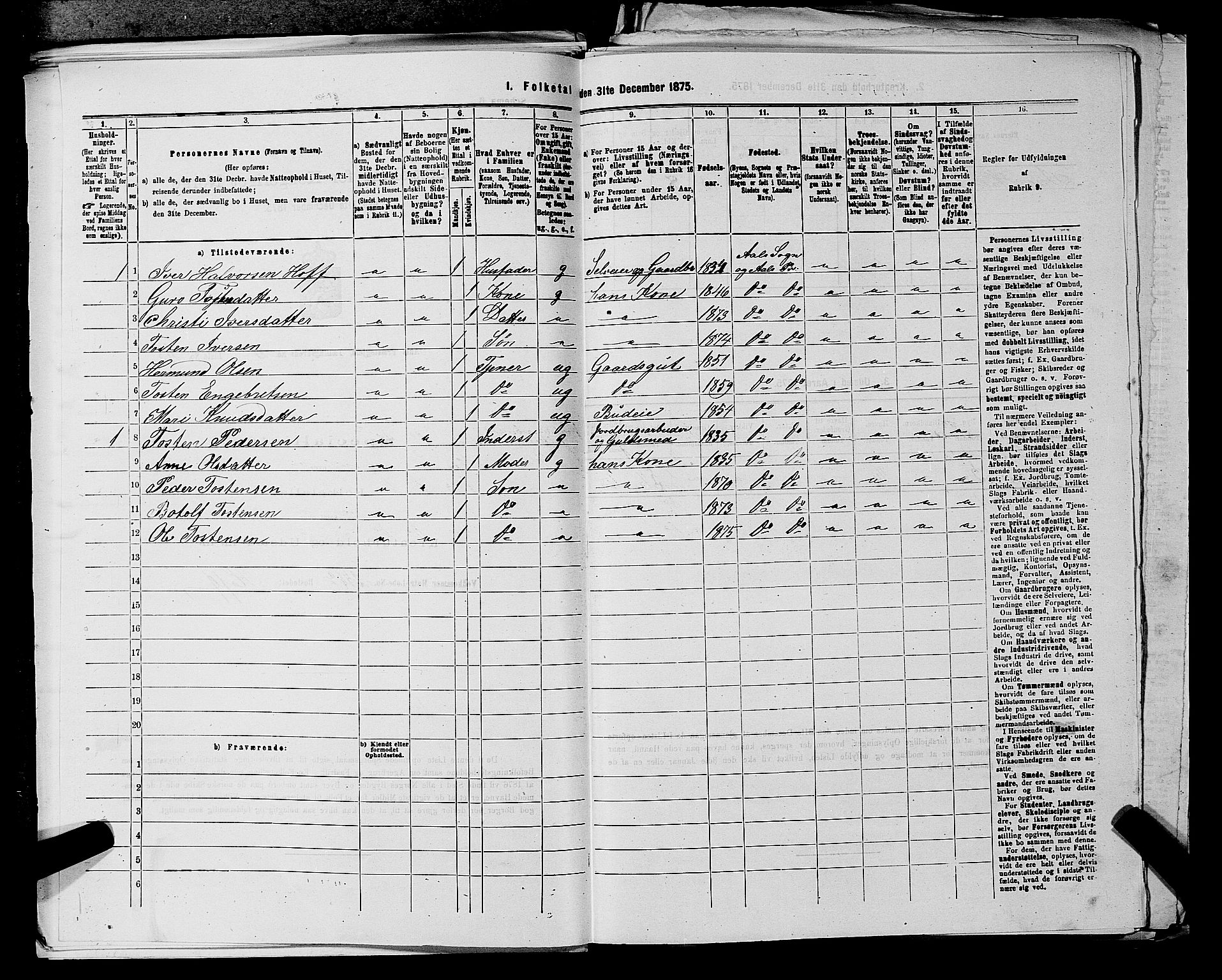 SAKO, 1875 census for 0619P Ål, 1875, p. 827