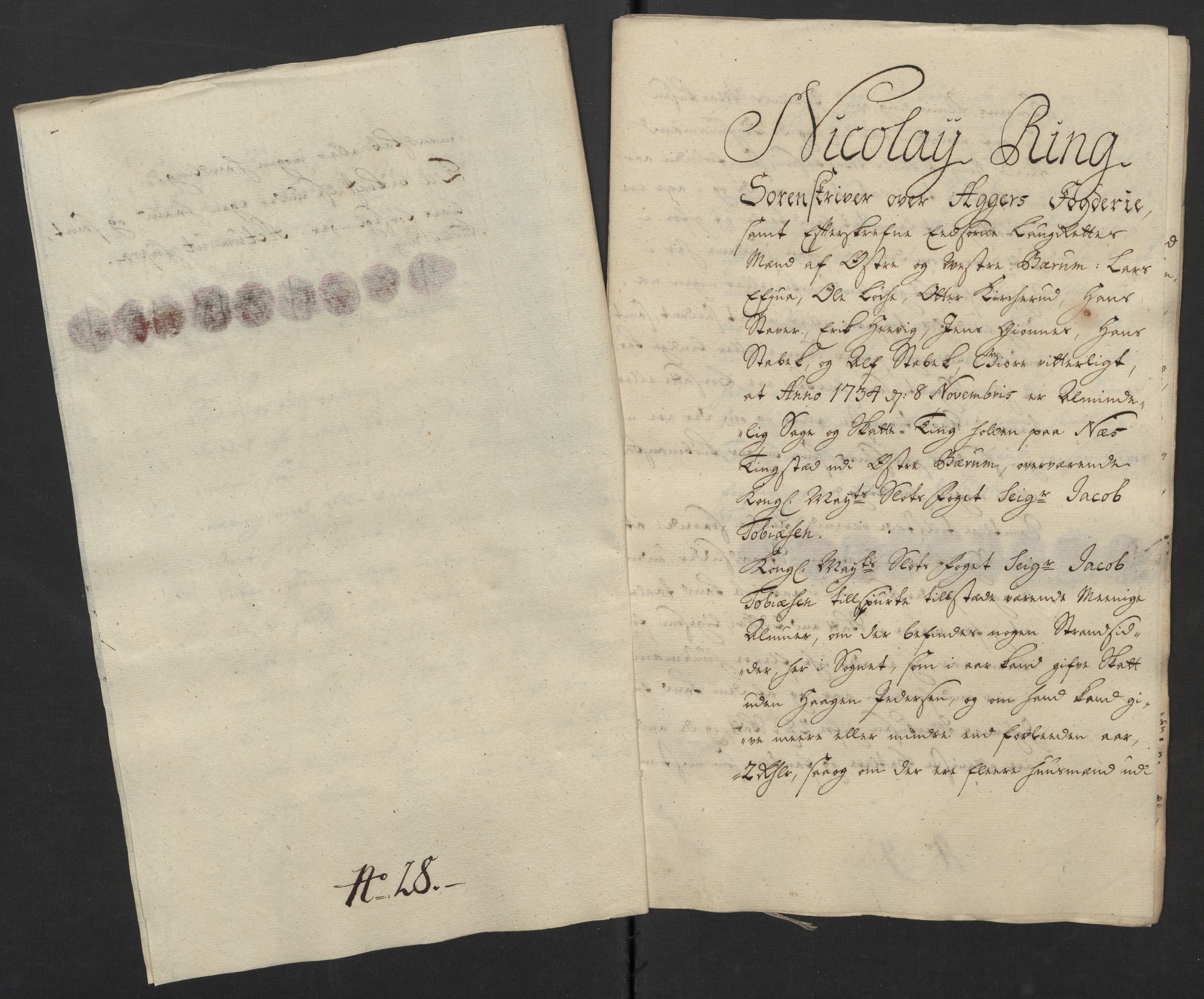 Rentekammeret inntil 1814, Reviderte regnskaper, Fogderegnskap, AV/RA-EA-4092/R10/L0473: Fogderegnskap Aker og Follo, 1734, p. 123