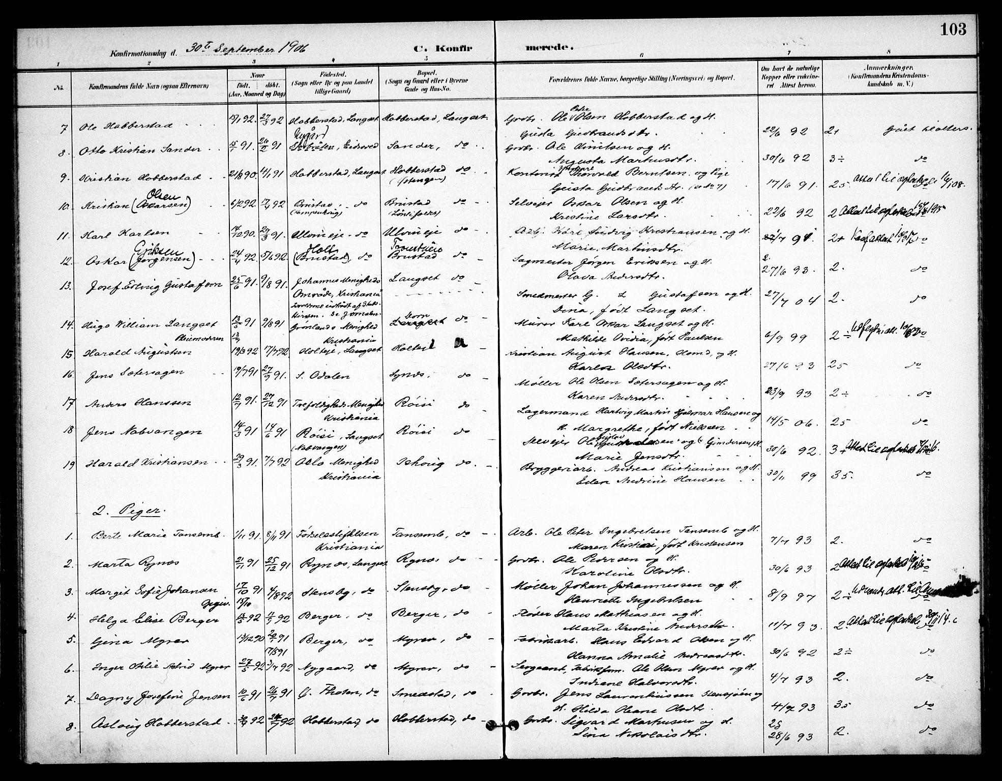 Eidsvoll prestekontor Kirkebøker, SAO/A-10888/F/Fb/L0002: Parish register (official) no. II 2, 1897-1907, p. 103