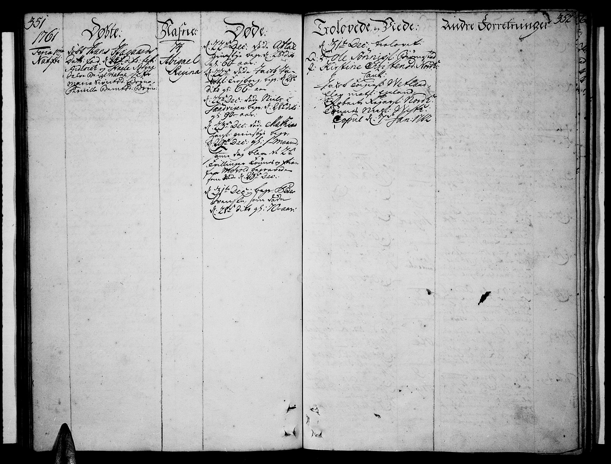 Lista sokneprestkontor, AV/SAK-1111-0027/F/Fa/L0003: Parish register (official) no. A 3 /1, 1743-1767, p. 351-352