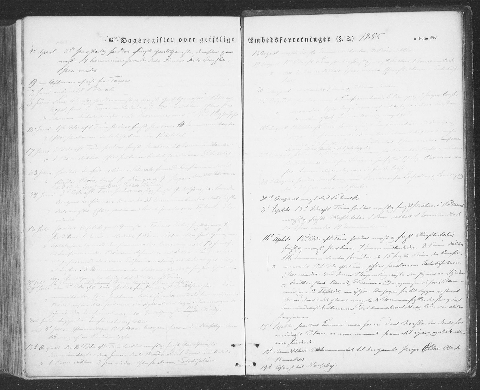 Tana sokneprestkontor, AV/SATØ-S-1334/H/Ha/L0001kirke: Parish register (official) no. 1, 1846-1861, p. 353