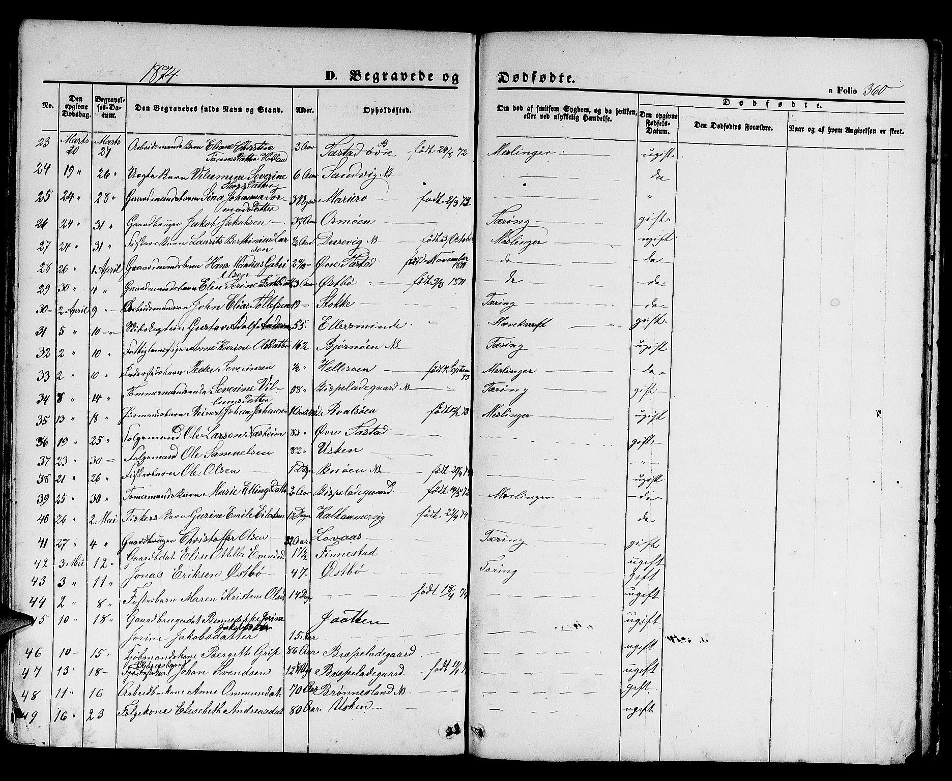 Hetland sokneprestkontor, SAST/A-101826/30/30BB/L0003: Parish register (copy) no. B 3, 1863-1877, p. 360