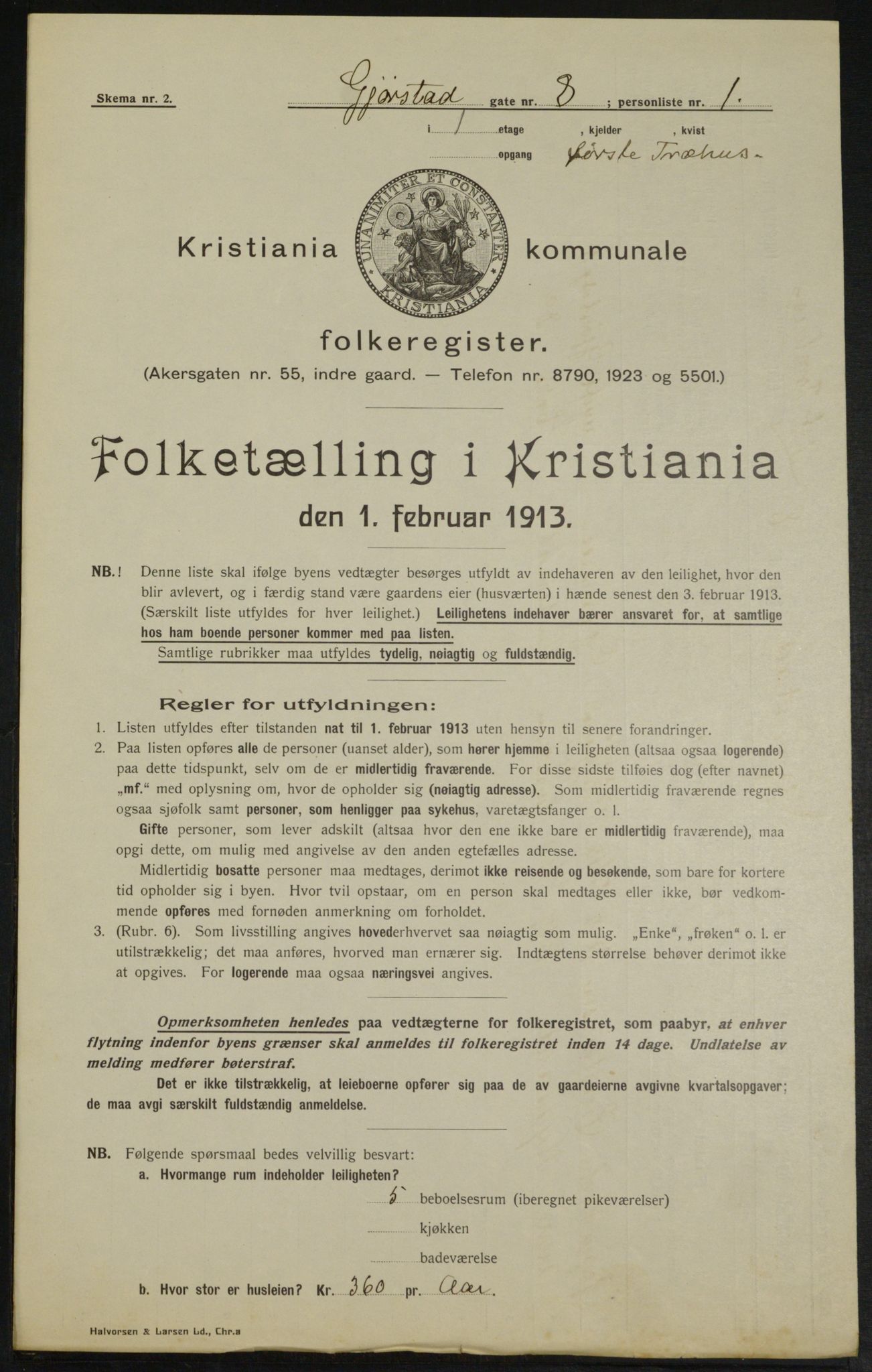 OBA, Municipal Census 1913 for Kristiania, 1913, p. 29450