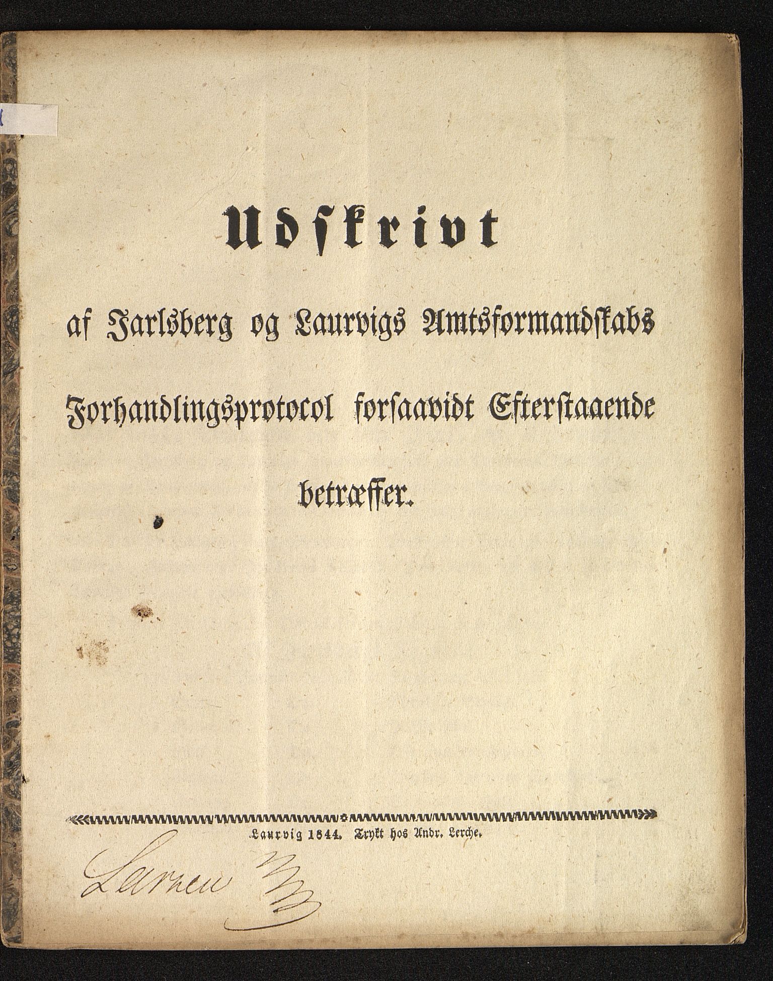 Vestfold fylkeskommune. Fylkestinget, VEMU/A-1315/A/Ab/Abb/L0001/0007: Fylkestingsforhandlinger / Fylkestingsforhandling, 1844