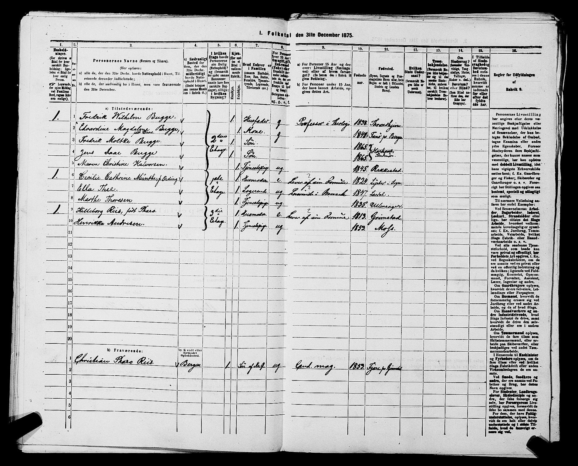 RA, 1875 census for 0218aP Vestre Aker, 1875, p. 2342
