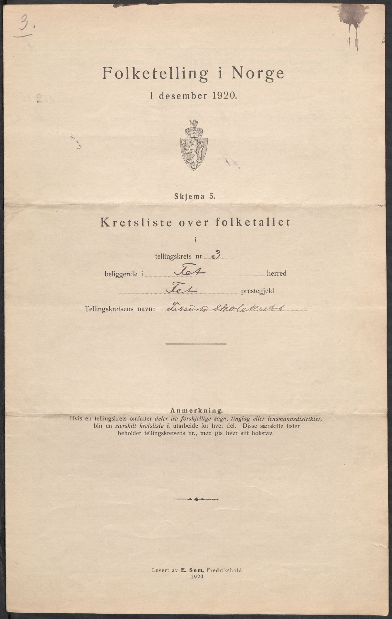 SAO, 1920 census for Fet, 1920, p. 14