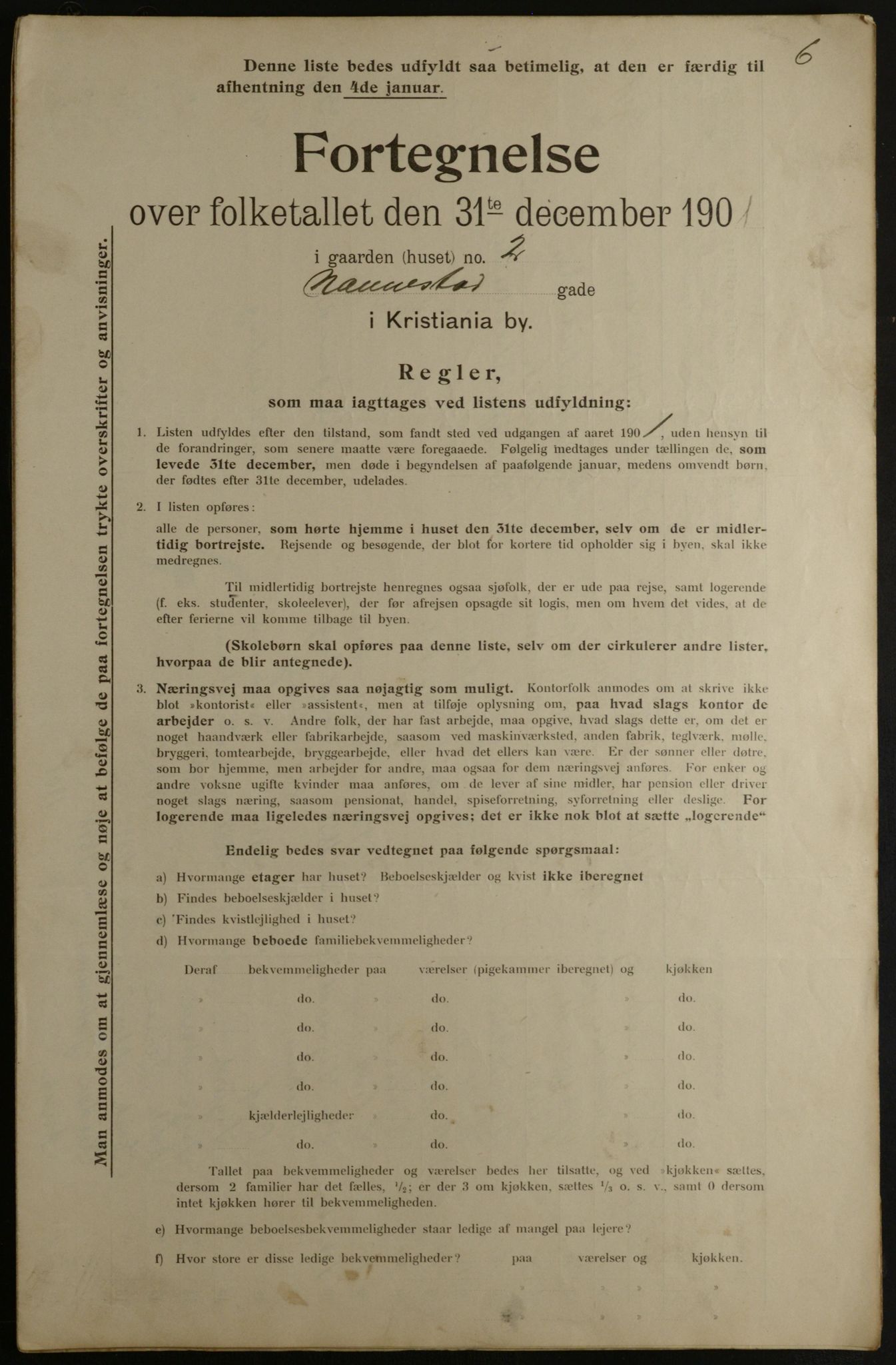 OBA, Municipal Census 1901 for Kristiania, 1901, p. 10582