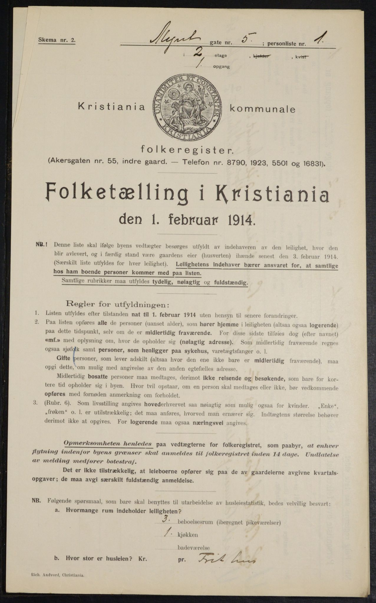 OBA, Municipal Census 1914 for Kristiania, 1914, p. 68389