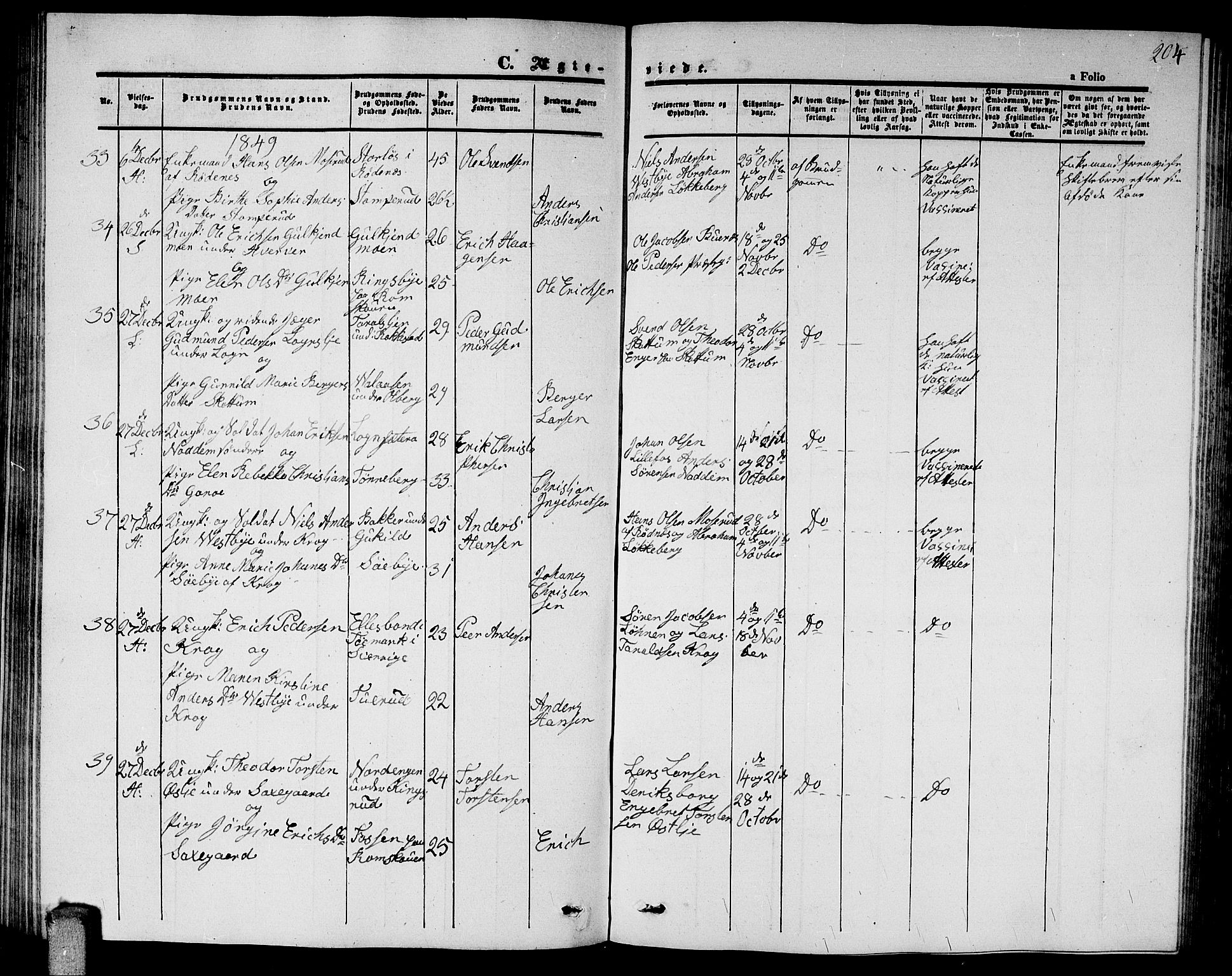 Høland prestekontor Kirkebøker, SAO/A-10346a/G/Ga/L0003: Parish register (copy) no. I 3, 1846-1853, p. 204