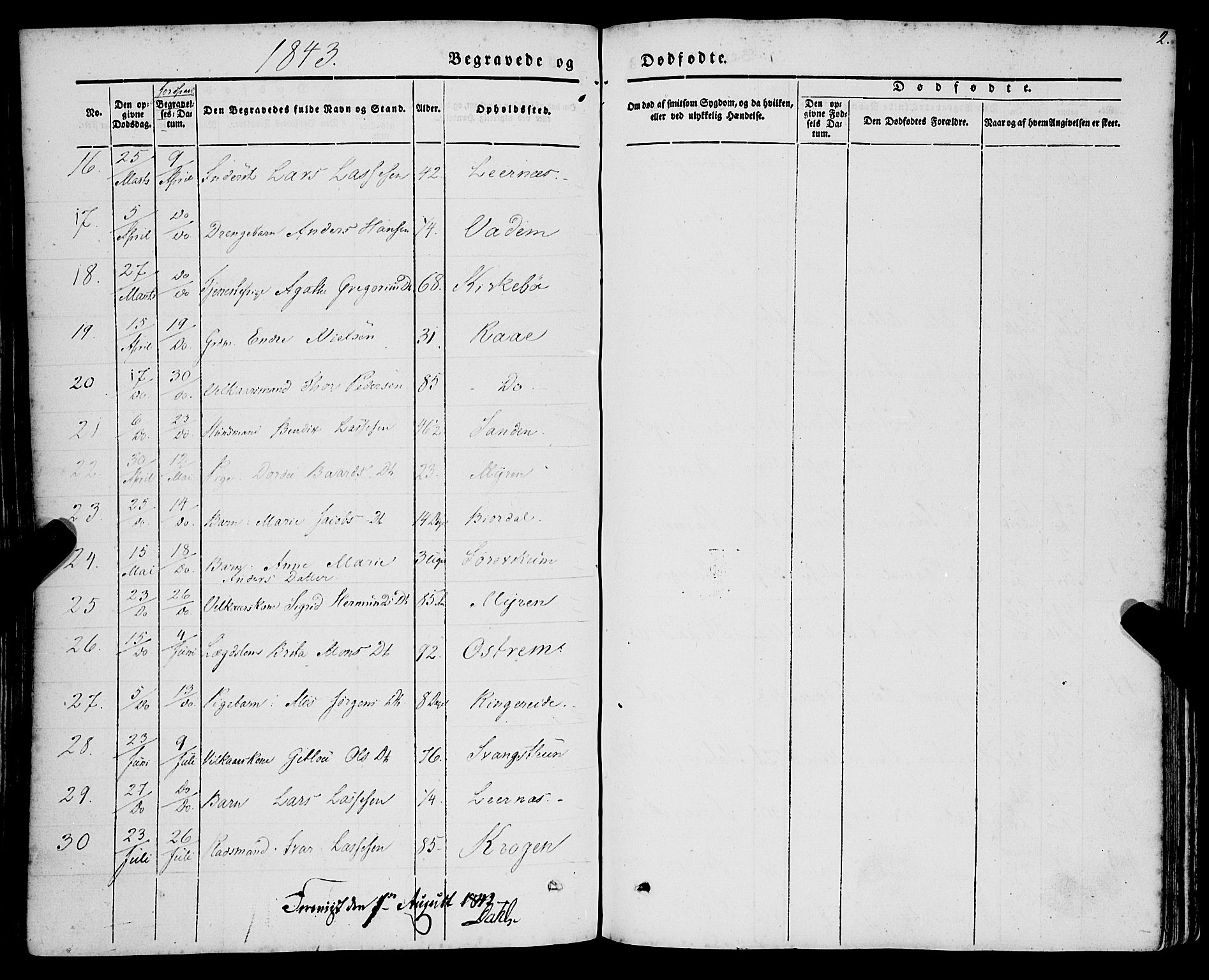 Lavik sokneprestembete, AV/SAB-A-80901: Parish register (official) no. A 3, 1843-1863, p. 2