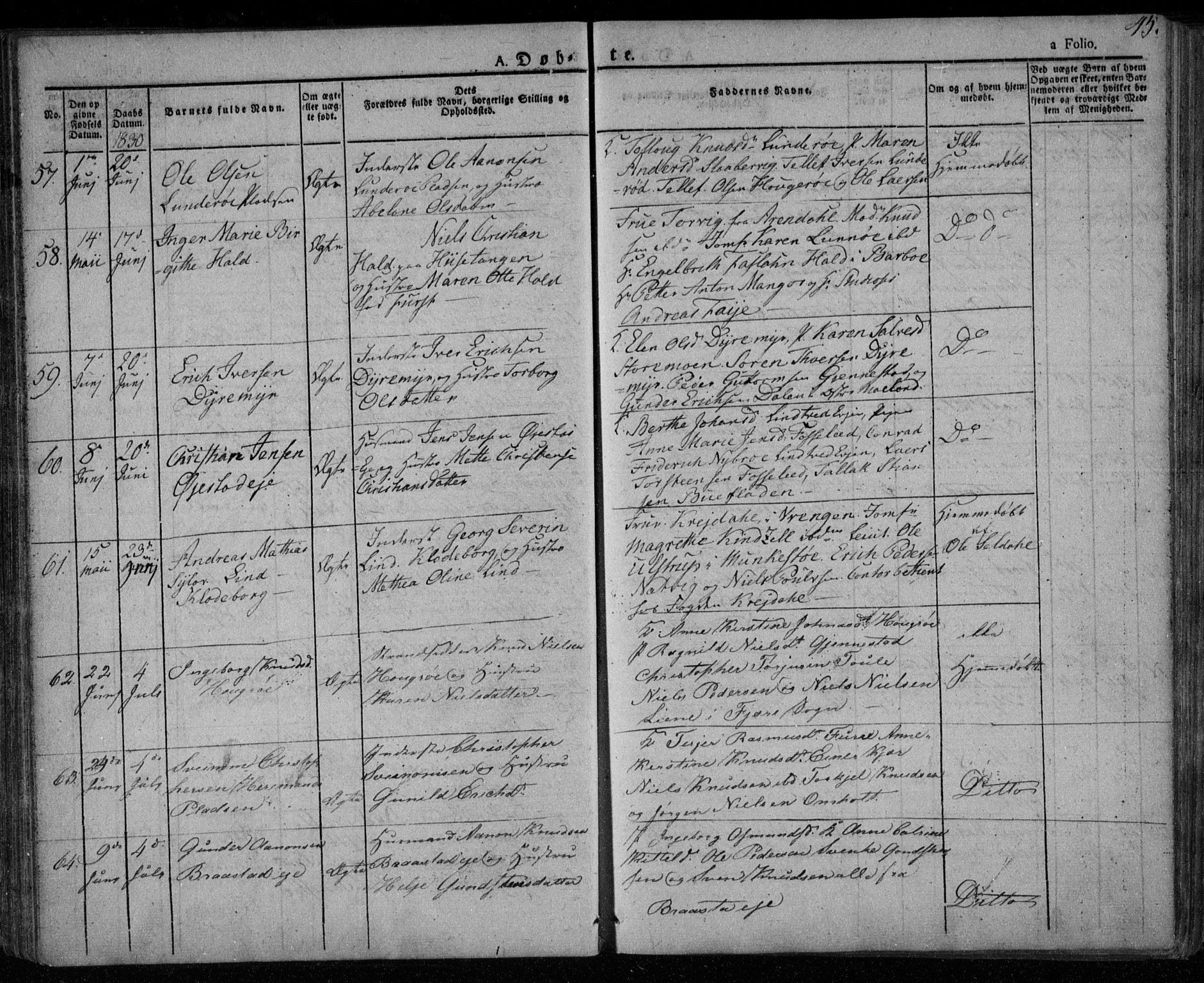 Øyestad sokneprestkontor, AV/SAK-1111-0049/F/Fa/L0013: Parish register (official) no. A 13, 1827-1842, p. 45