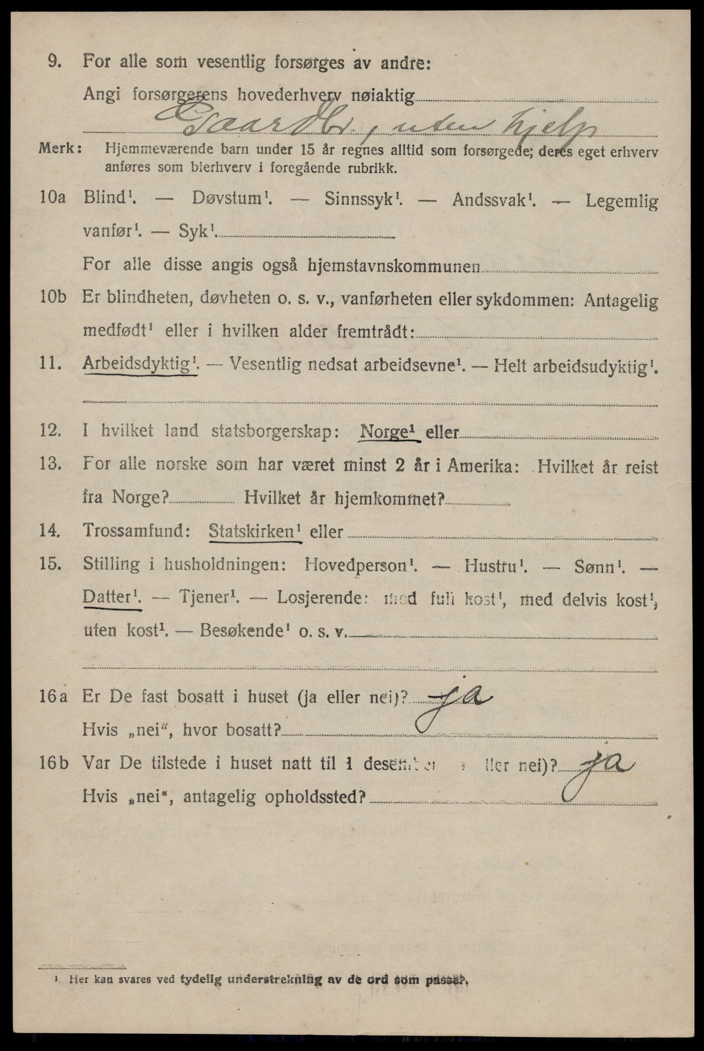 SAST, 1920 census for Årdal, 1920, p. 599