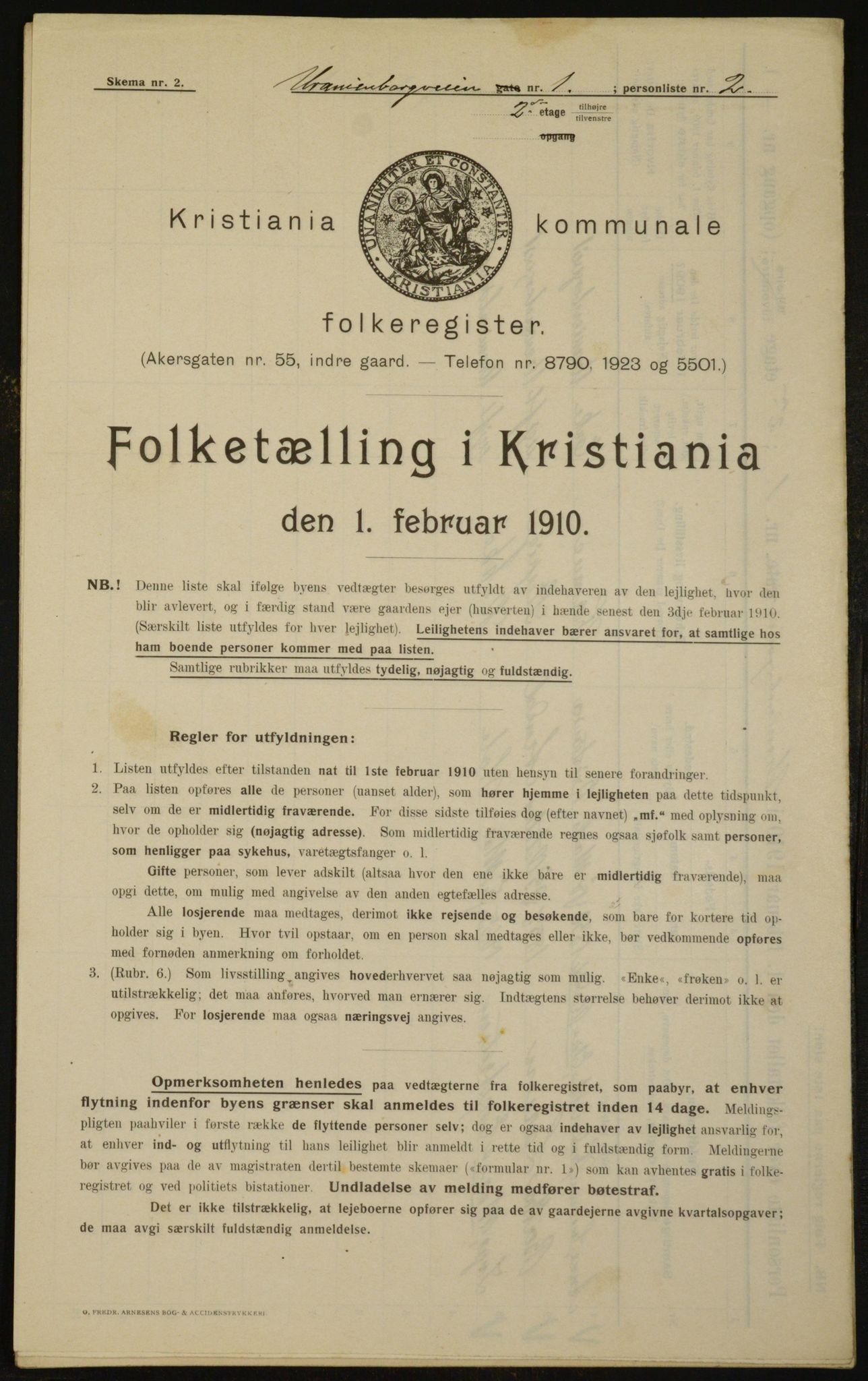 OBA, Municipal Census 1910 for Kristiania, 1910, p. 114087