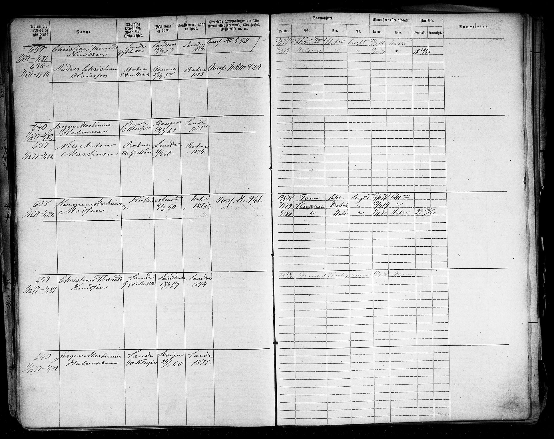 Holmestrand innrulleringskontor, AV/SAKO-A-1151/F/Fb/L0003: Annotasjonsrulle, 1868-1886, p. 130