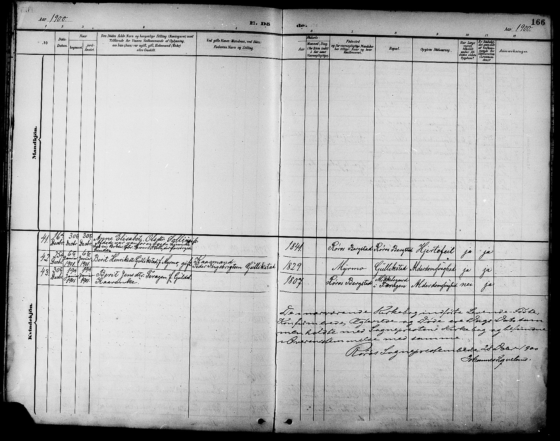 Ministerialprotokoller, klokkerbøker og fødselsregistre - Sør-Trøndelag, SAT/A-1456/681/L0941: Parish register (copy) no. 681C05, 1896-1905, p. 166