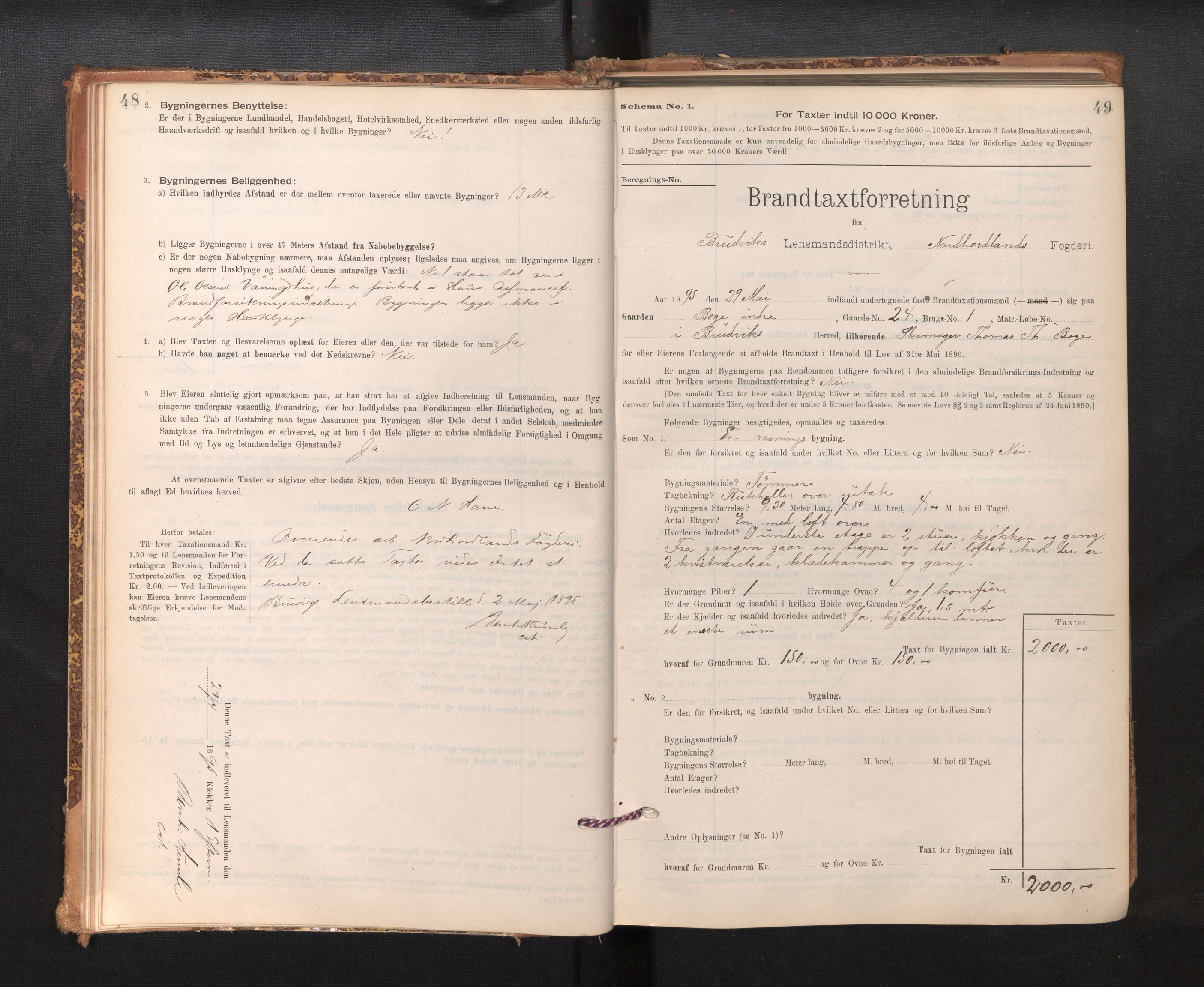 Lensmannen i Bruvik, AV/SAB-A-31301/0012/L0006: Branntakstprotokoll, skjematakst, 1894-1906, p. 48-49