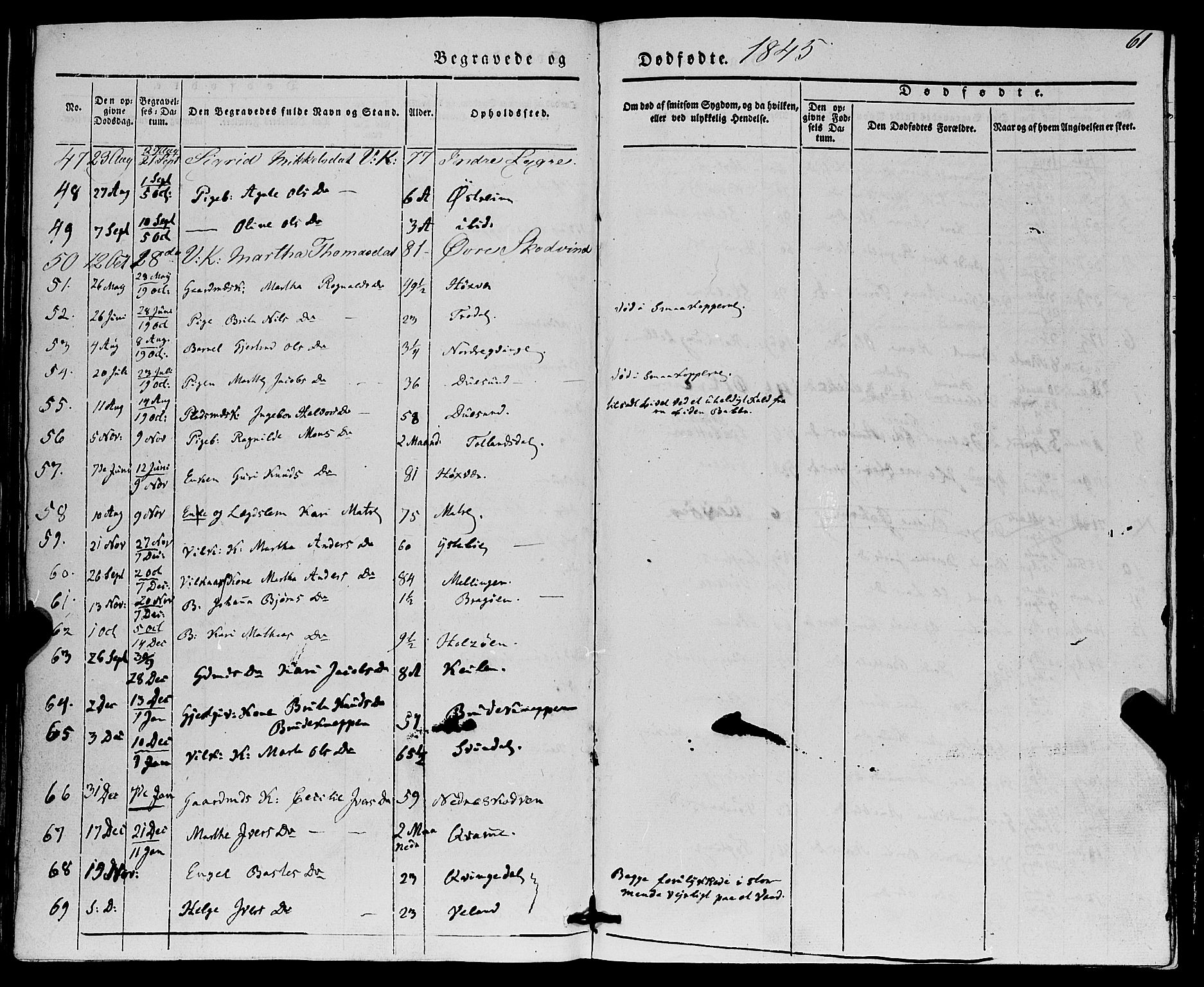 Lindås Sokneprestembete, AV/SAB-A-76701/H/Haa/Haaa/L0014: Parish register (official) no. A 14, 1835-1847, p. 61