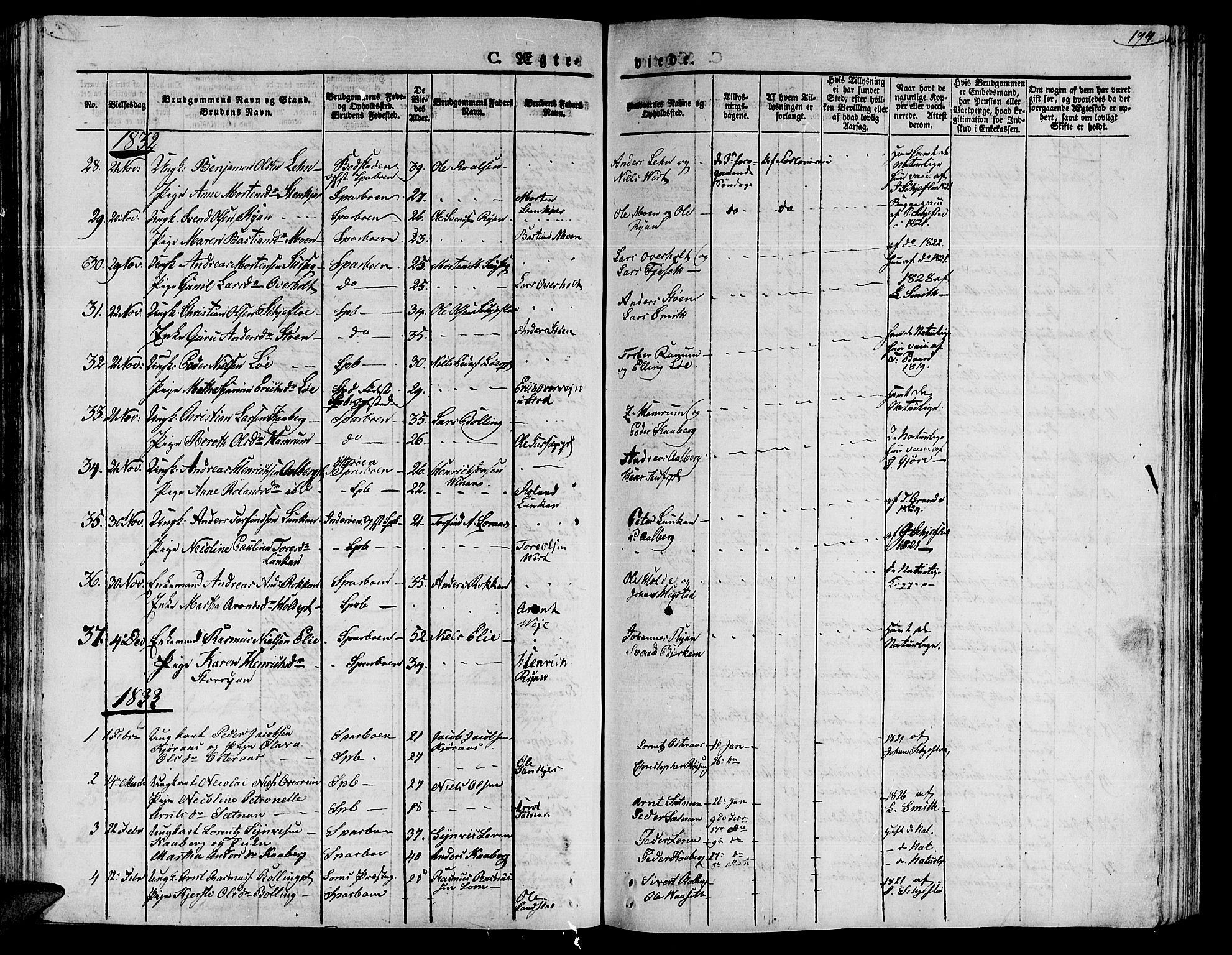 Ministerialprotokoller, klokkerbøker og fødselsregistre - Nord-Trøndelag, AV/SAT-A-1458/735/L0336: Parish register (official) no. 735A05 /1, 1825-1835, p. 194