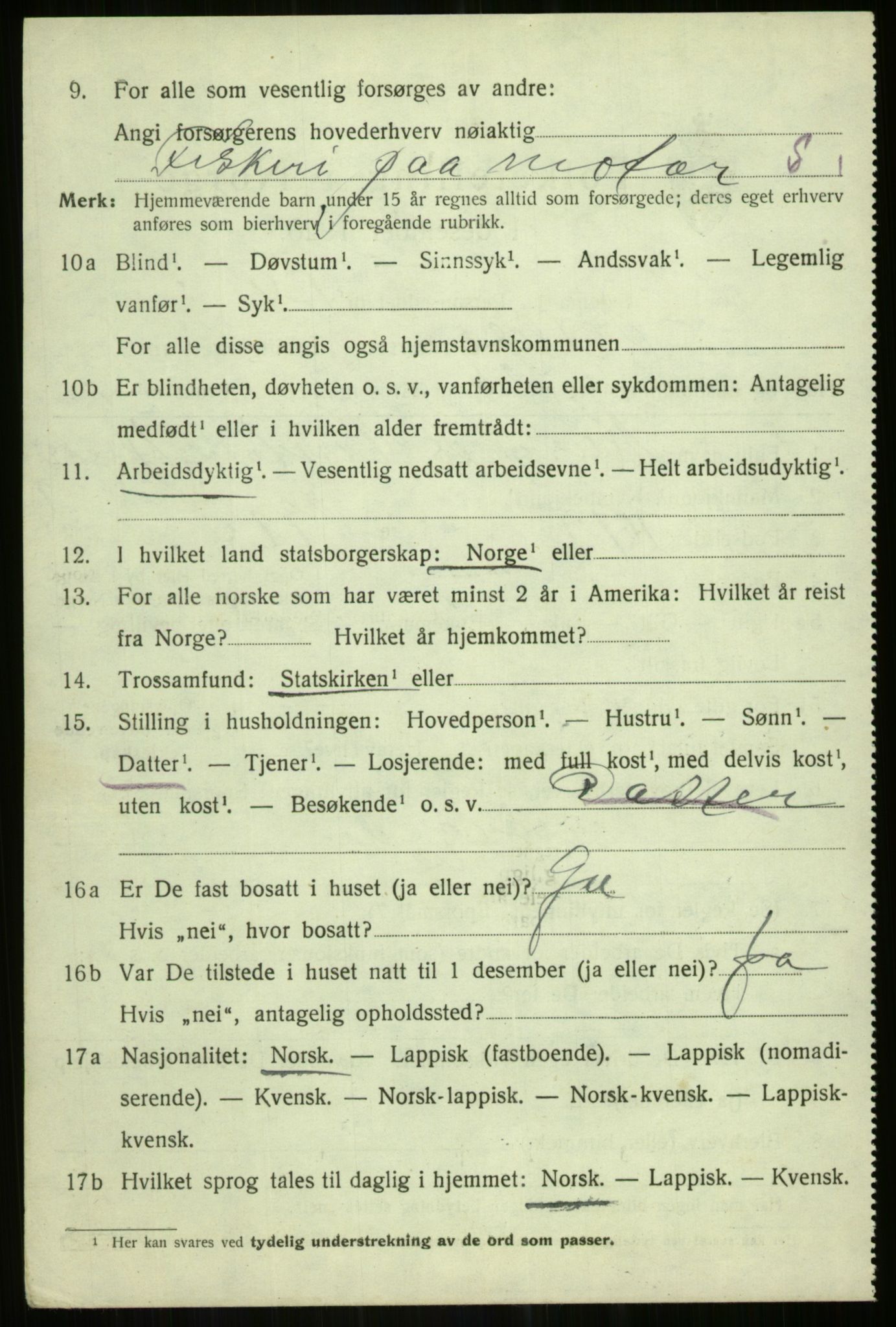 SATØ, 1920 census for Hillesøy, 1920, p. 4298