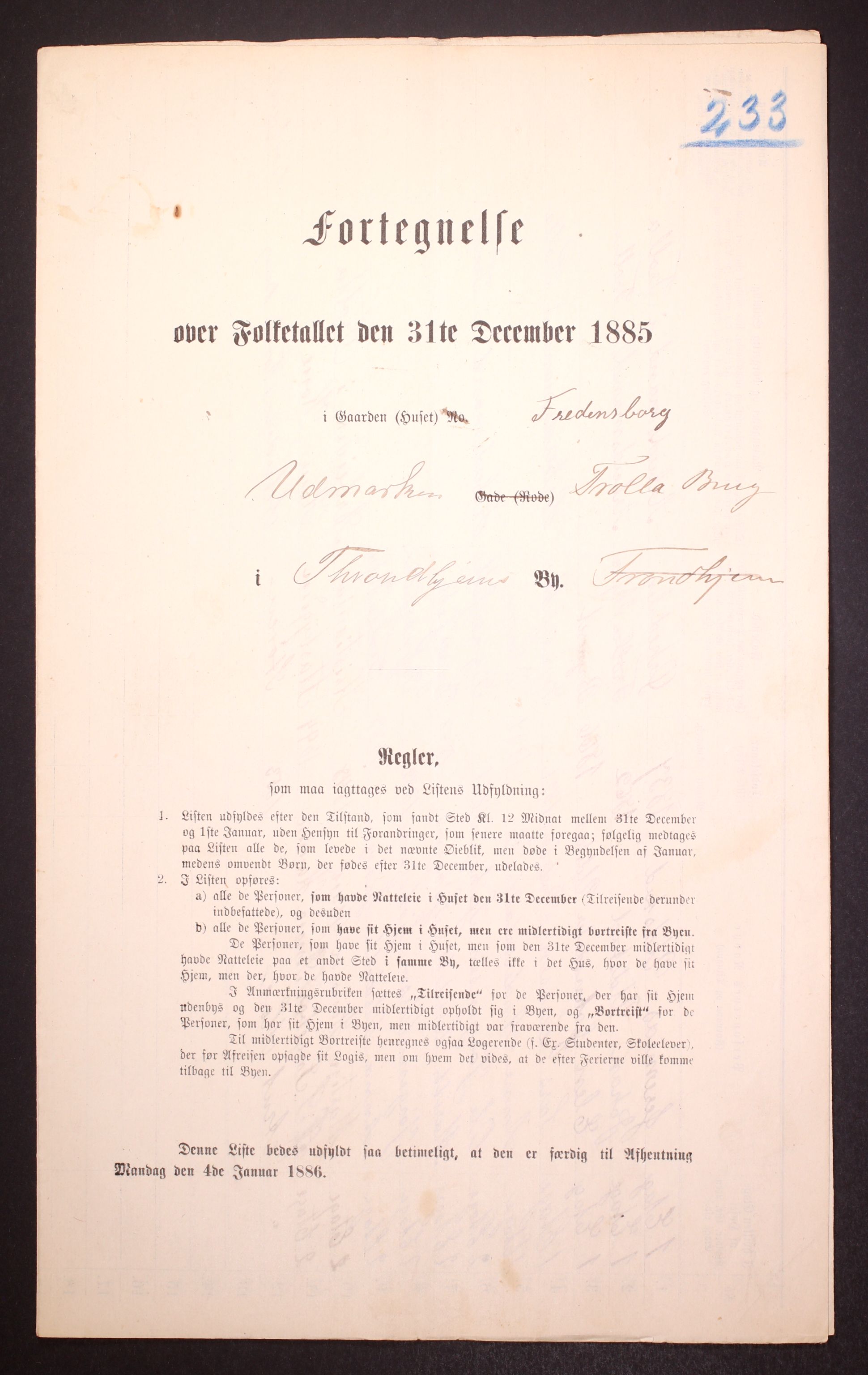 SAT, 1885 census for 1601 Trondheim, 1885, p. 3775