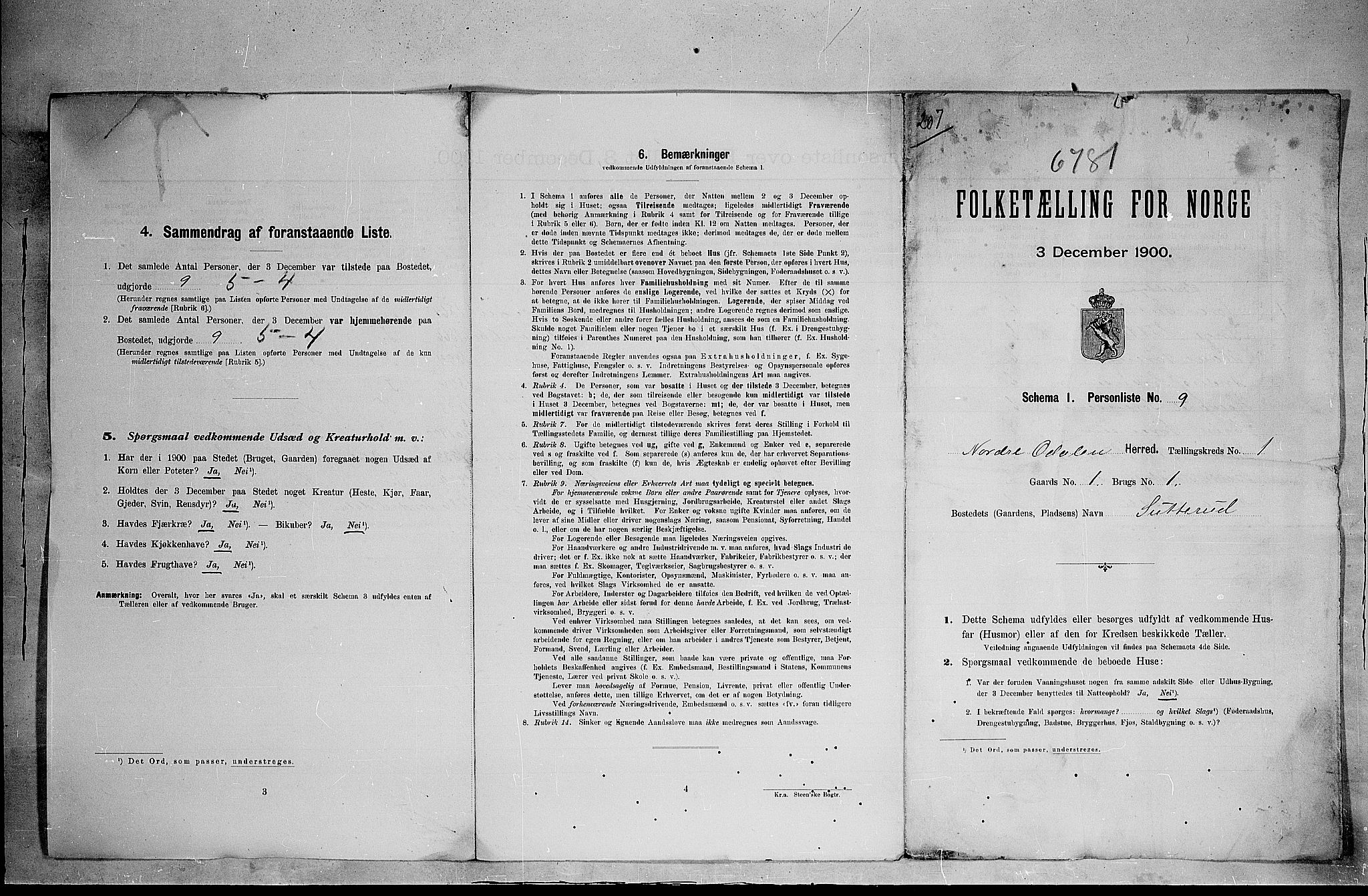 SAH, 1900 census for Nord-Odal, 1900, p. 40