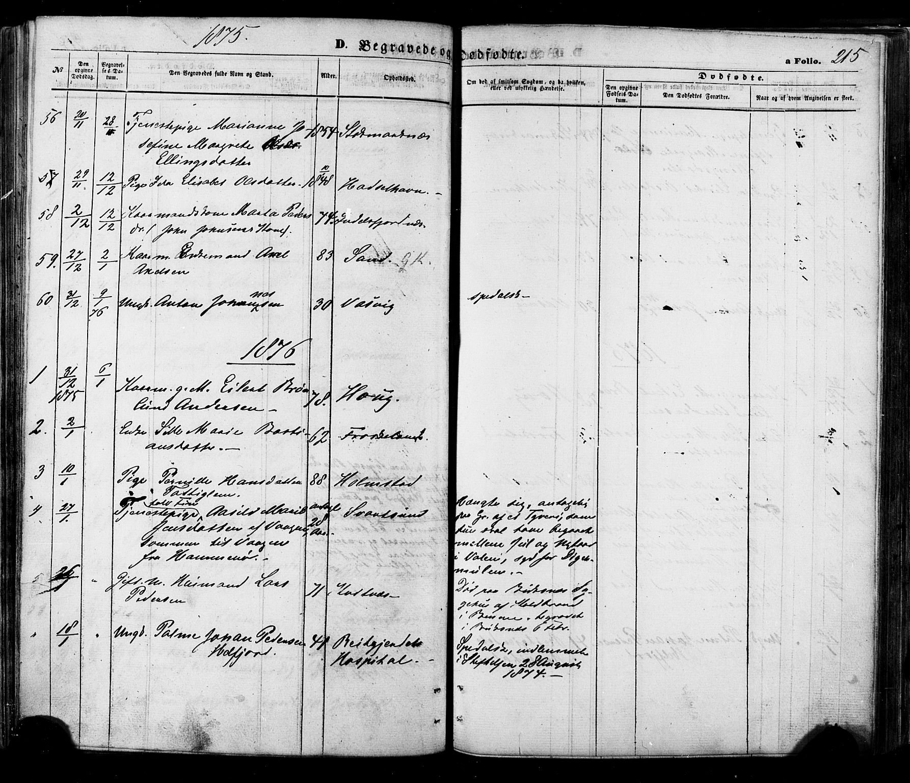 Ministerialprotokoller, klokkerbøker og fødselsregistre - Nordland, AV/SAT-A-1459/888/L1242: Parish register (official) no. 888A08, 1870-1875, p. 215