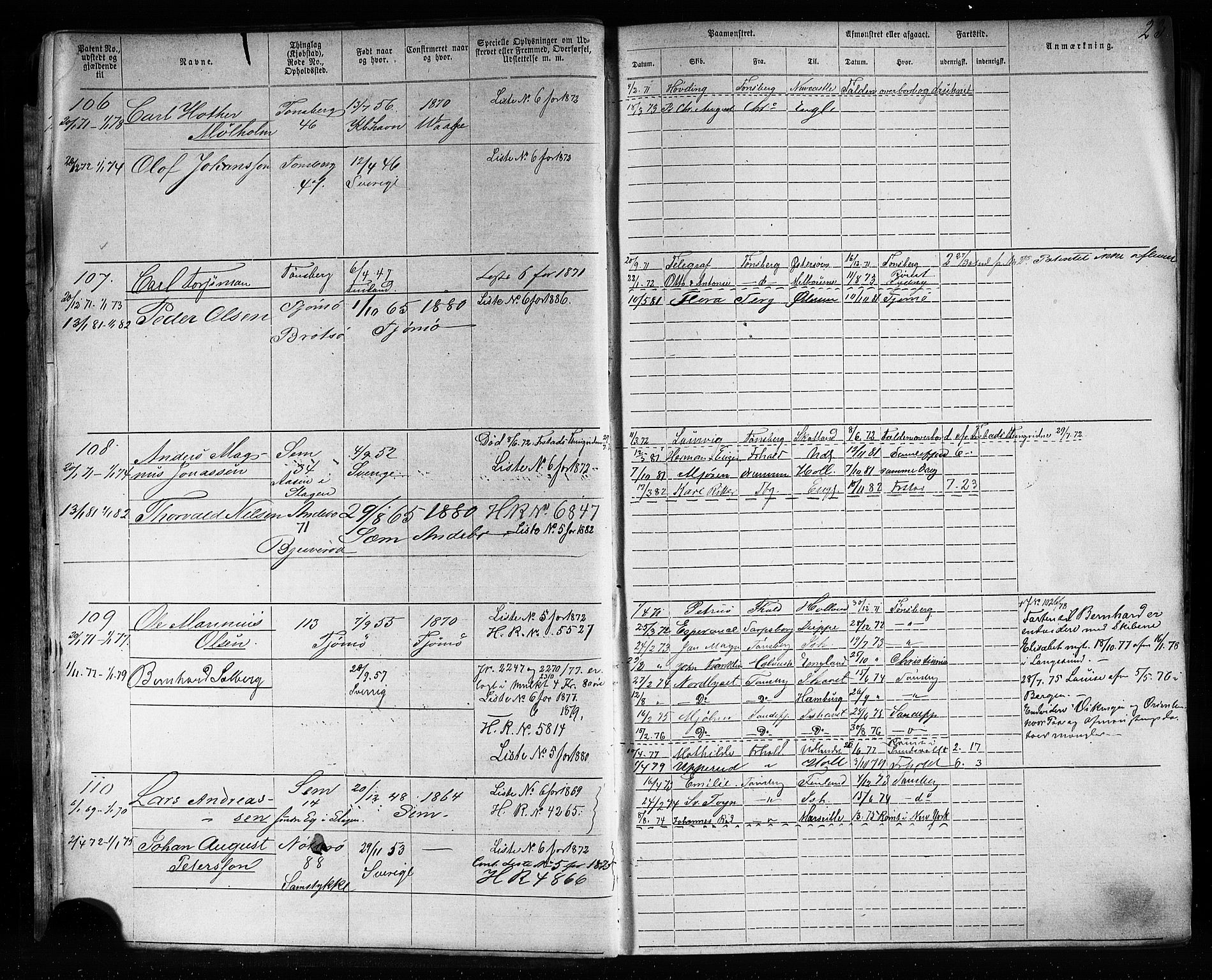 Tønsberg innrulleringskontor, SAKO/A-786/F/Fb/L0006: Annotasjonsrulle Patent nr. 1-2635, 1868-1877, p. 24