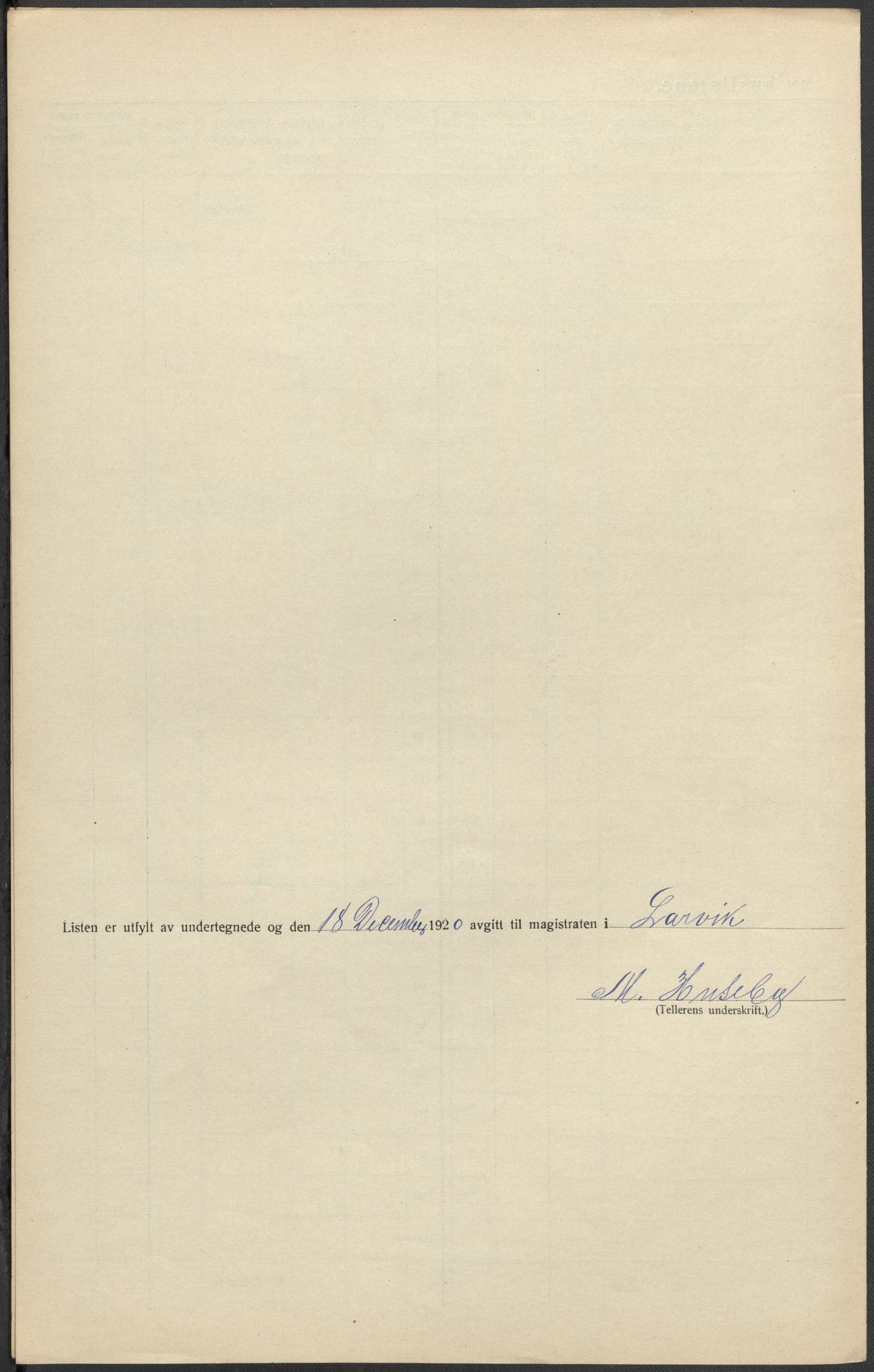 SAKO, 1920 census for Larvik, 1920, p. 48