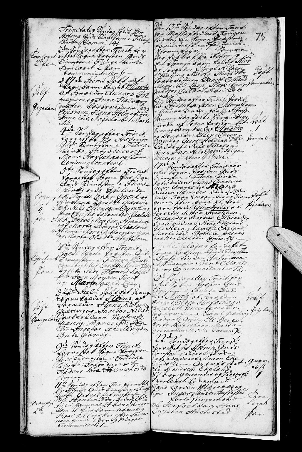 Os sokneprestembete, SAB/A-99929: Parish register (official) no. A 7, 1723-1760, p. 75