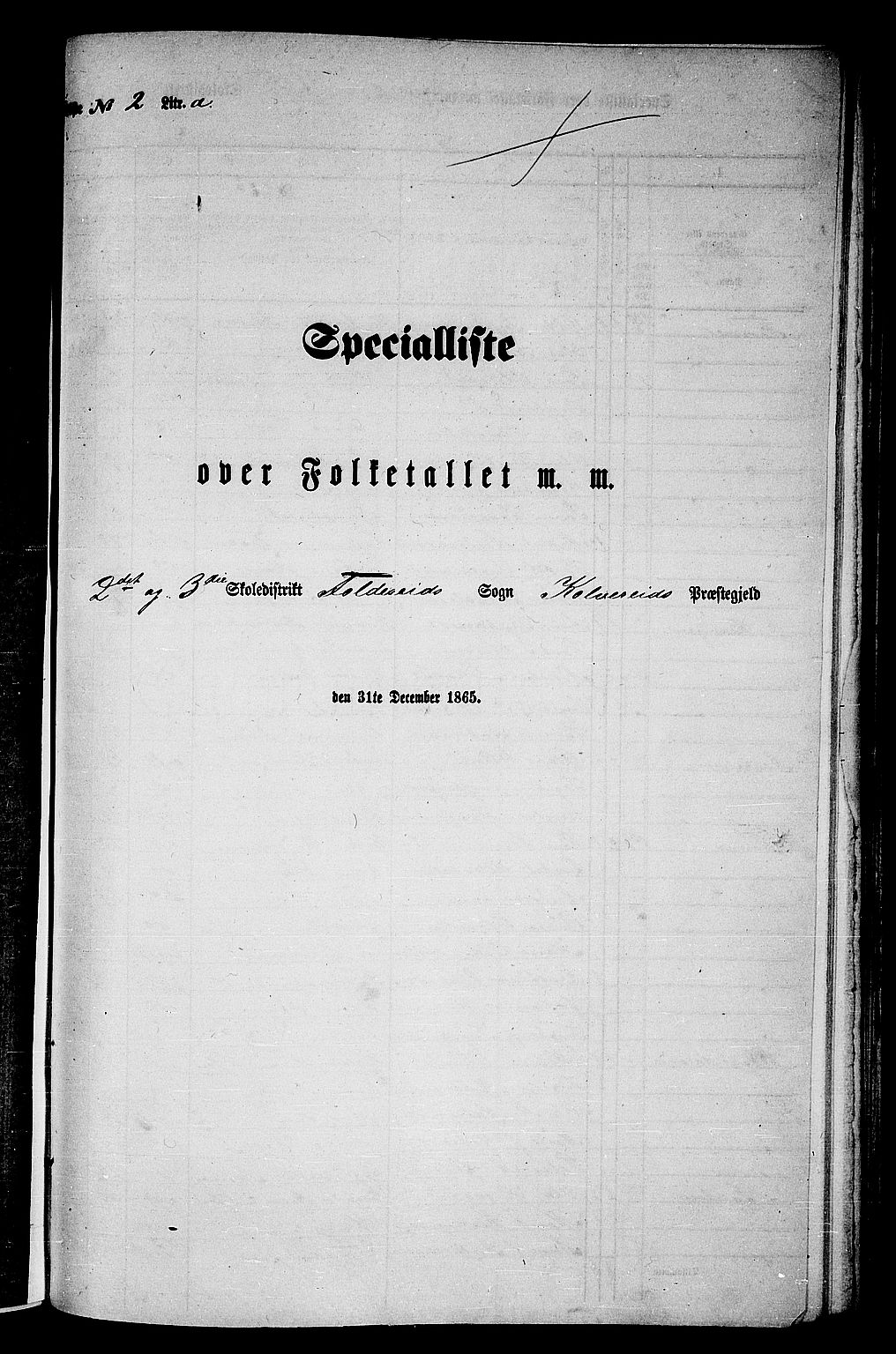 RA, 1865 census for Kolvereid, 1865, p. 26