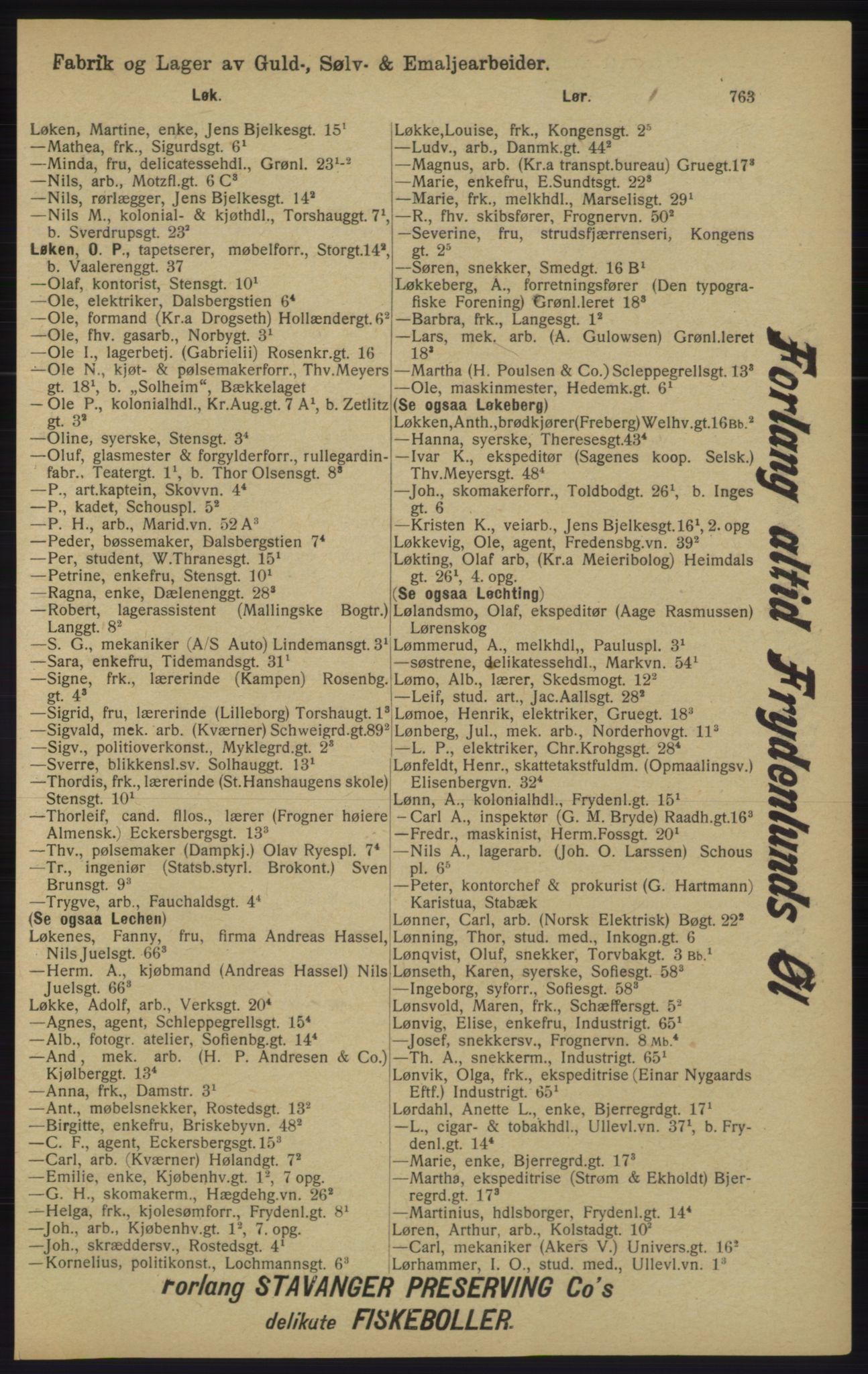 Kristiania/Oslo adressebok, PUBL/-, 1913, p. 775